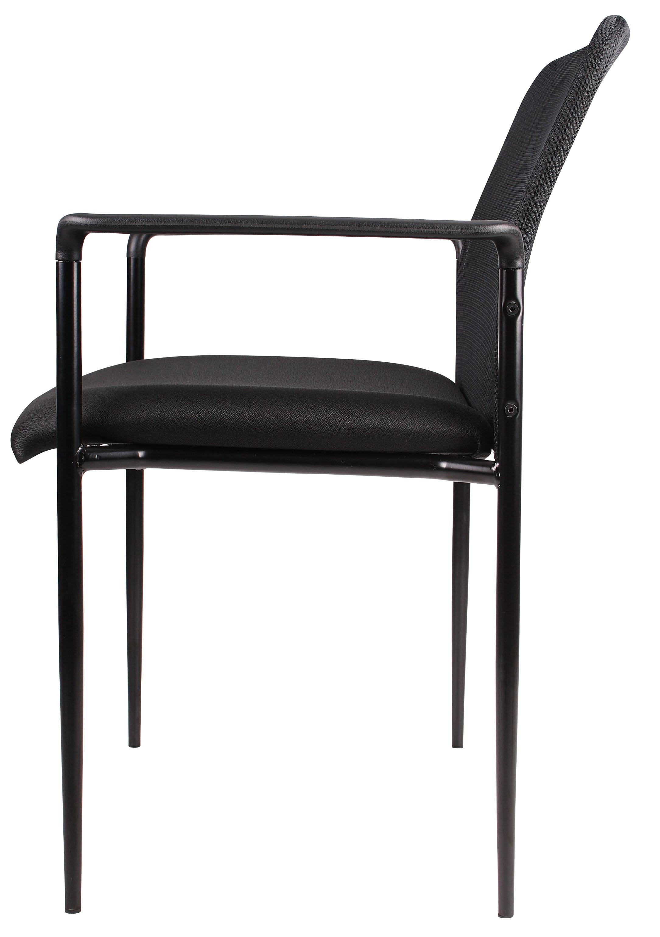 Boss Stackable Mesh Guest Chair, Black - Image 5