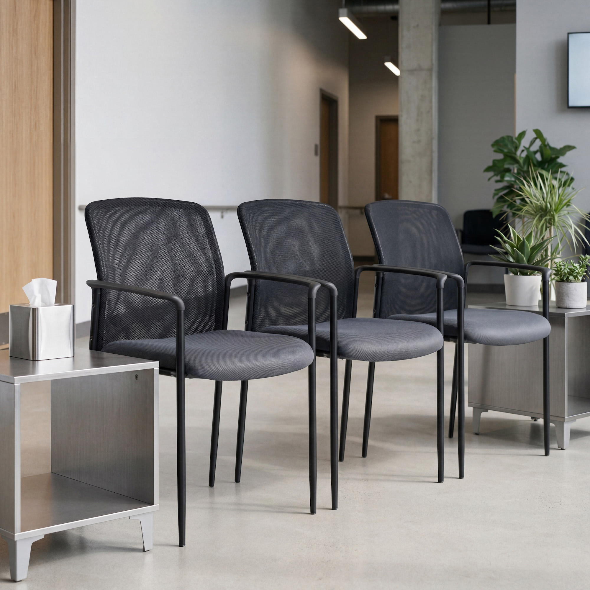 Boss Stackable Mesh Guest Chair, grey - Image 10