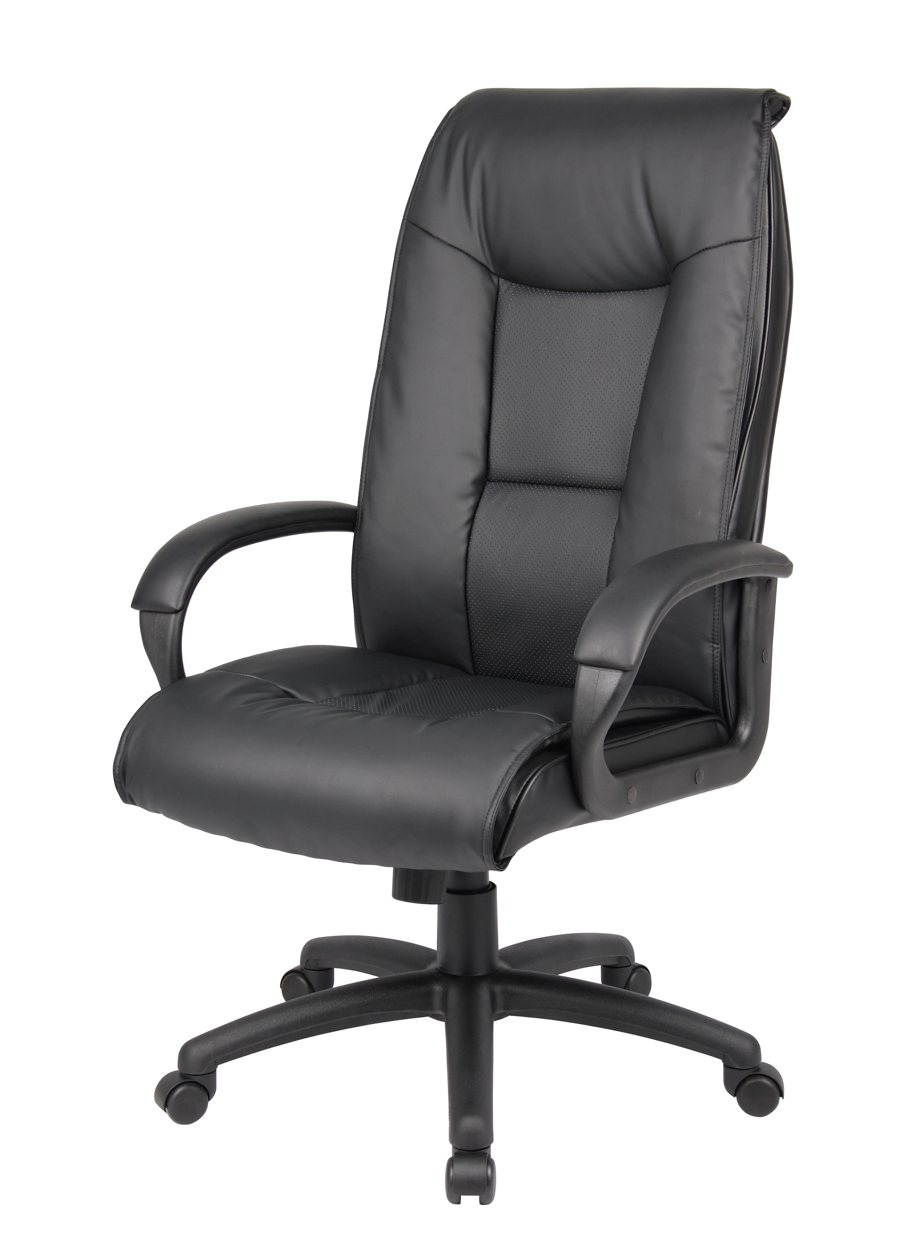 Boss Executive Leather Plus Chair W/Padded Arm - Image 4