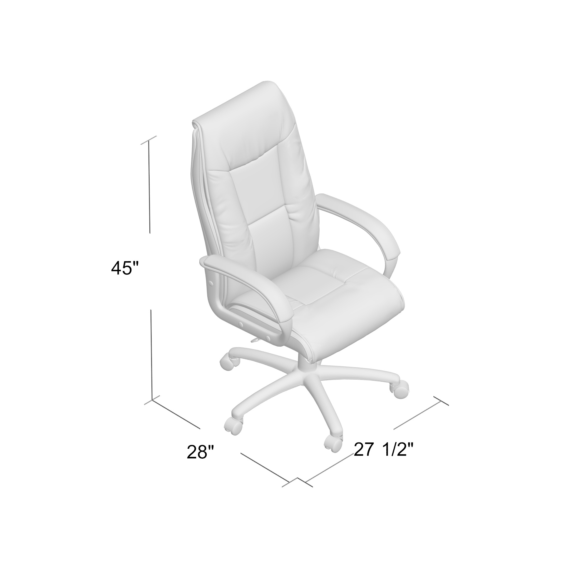Boss Executive Leather Plus Chair W/Padded Arm - Image 9