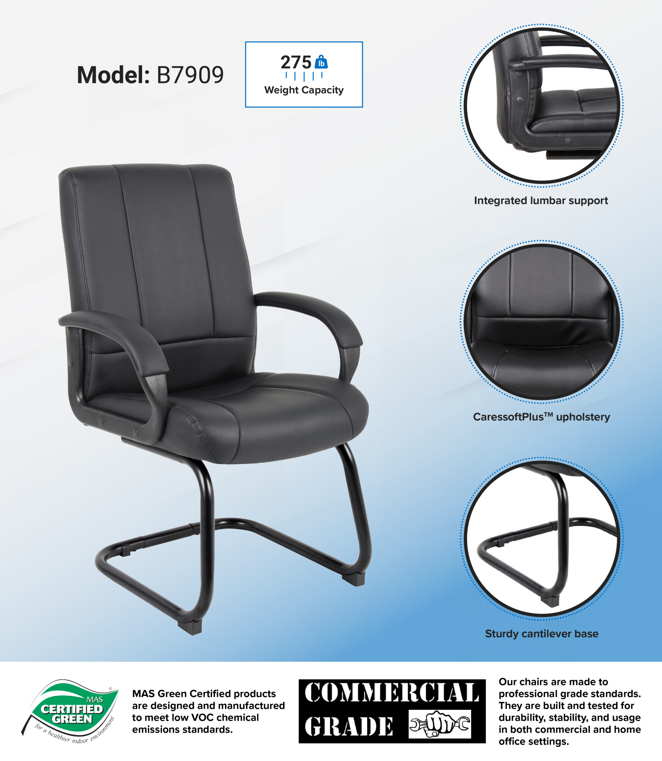 Boss Caressoftplus Vinyl Mid Back Guest Chair - Image 5