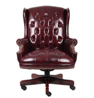 Boss Wingback Traditional Chair In Burgundy - Image 4