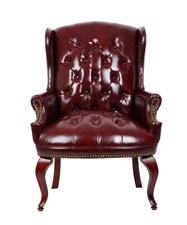 Boss Wingback Traditional Guest Chair In Burgundy - Image 4