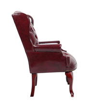 Boss Wingback Traditional Guest Chair In Burgundy - Image 5