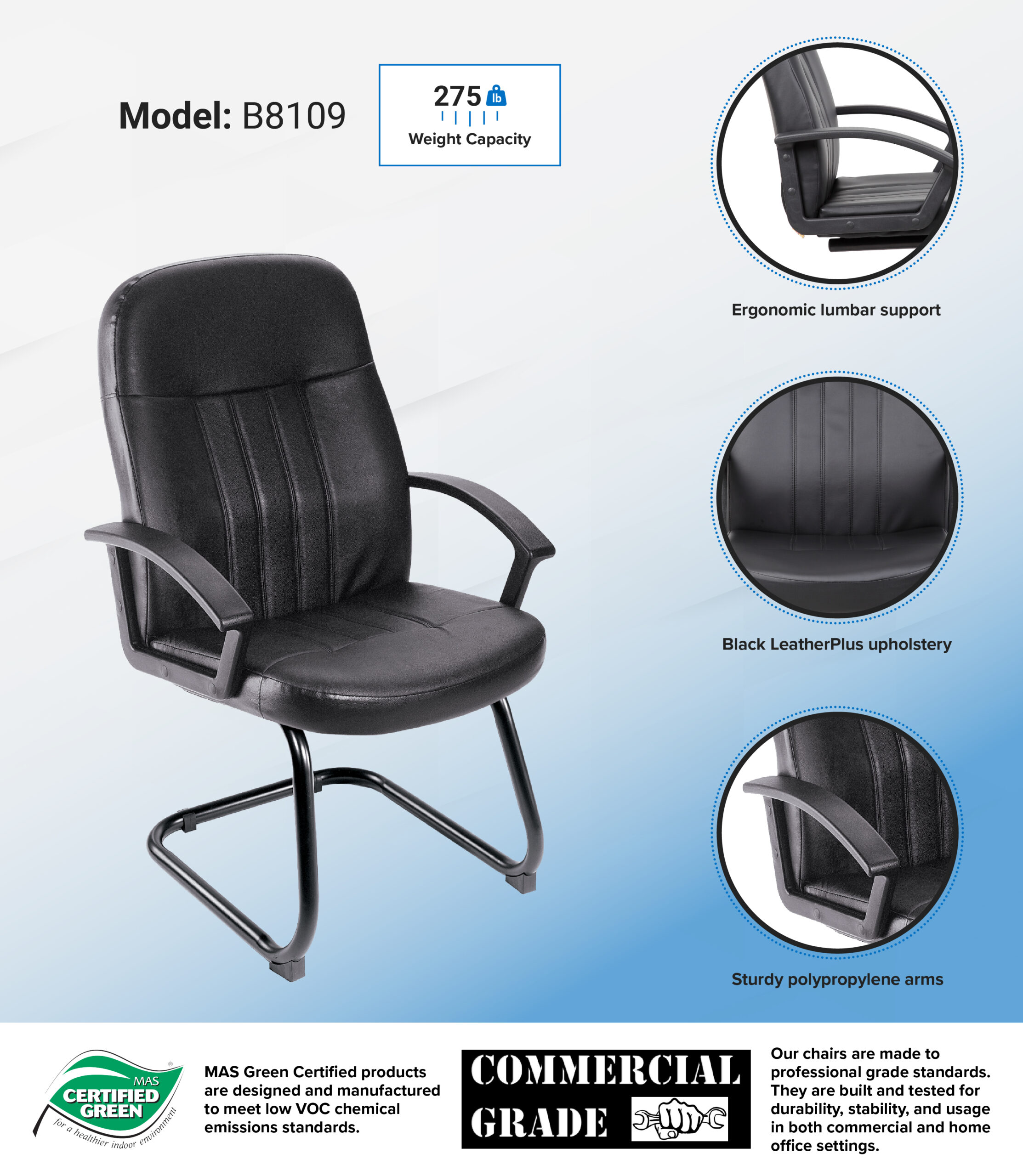 Boss Executive Leather Budget Guest Chair - Image 7