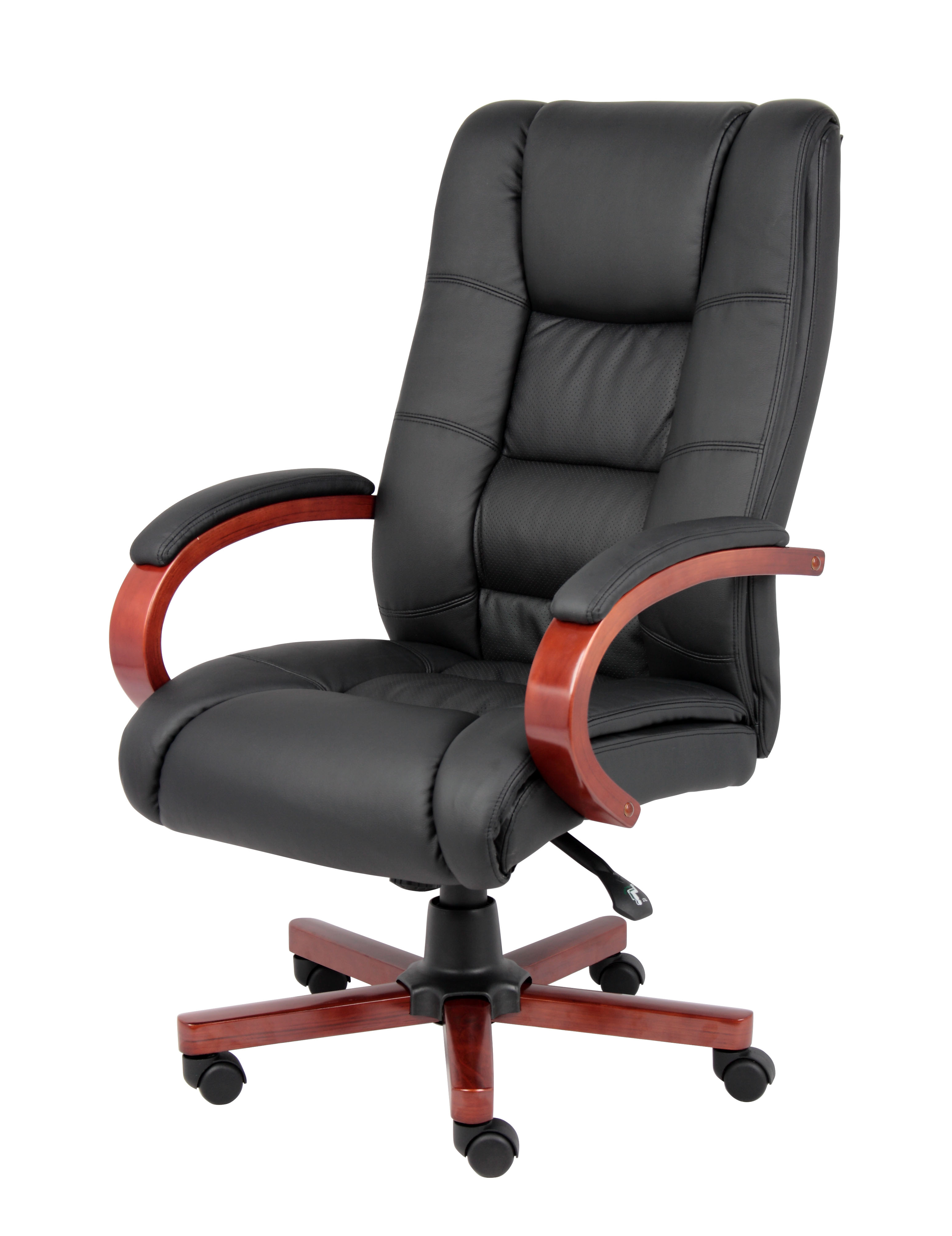 Boss High Back Executive Wood Finished Chairs, Cherry - Image 3