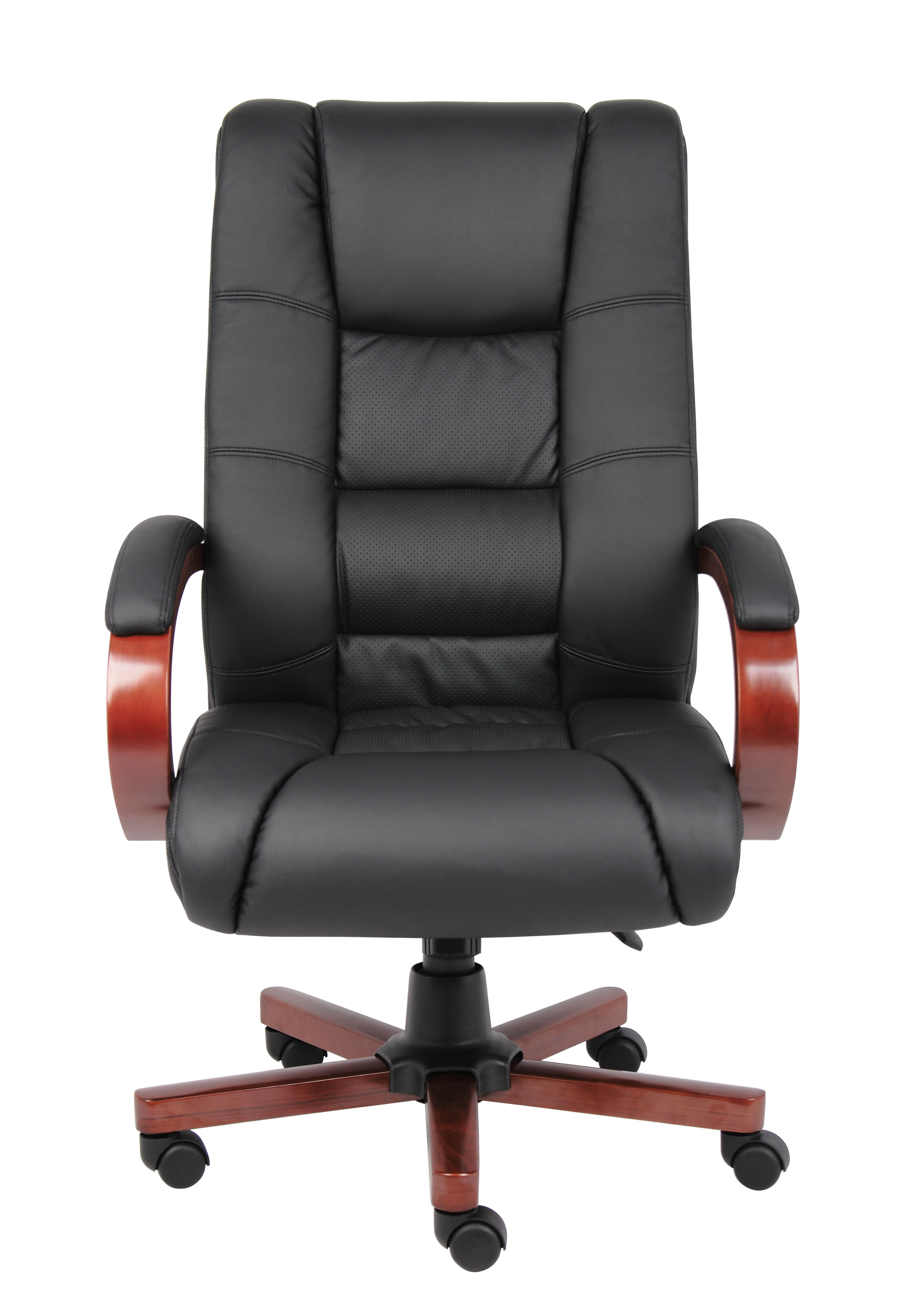 Boss High Back Executive Wood Finished Chairs, Cherry - Image 4