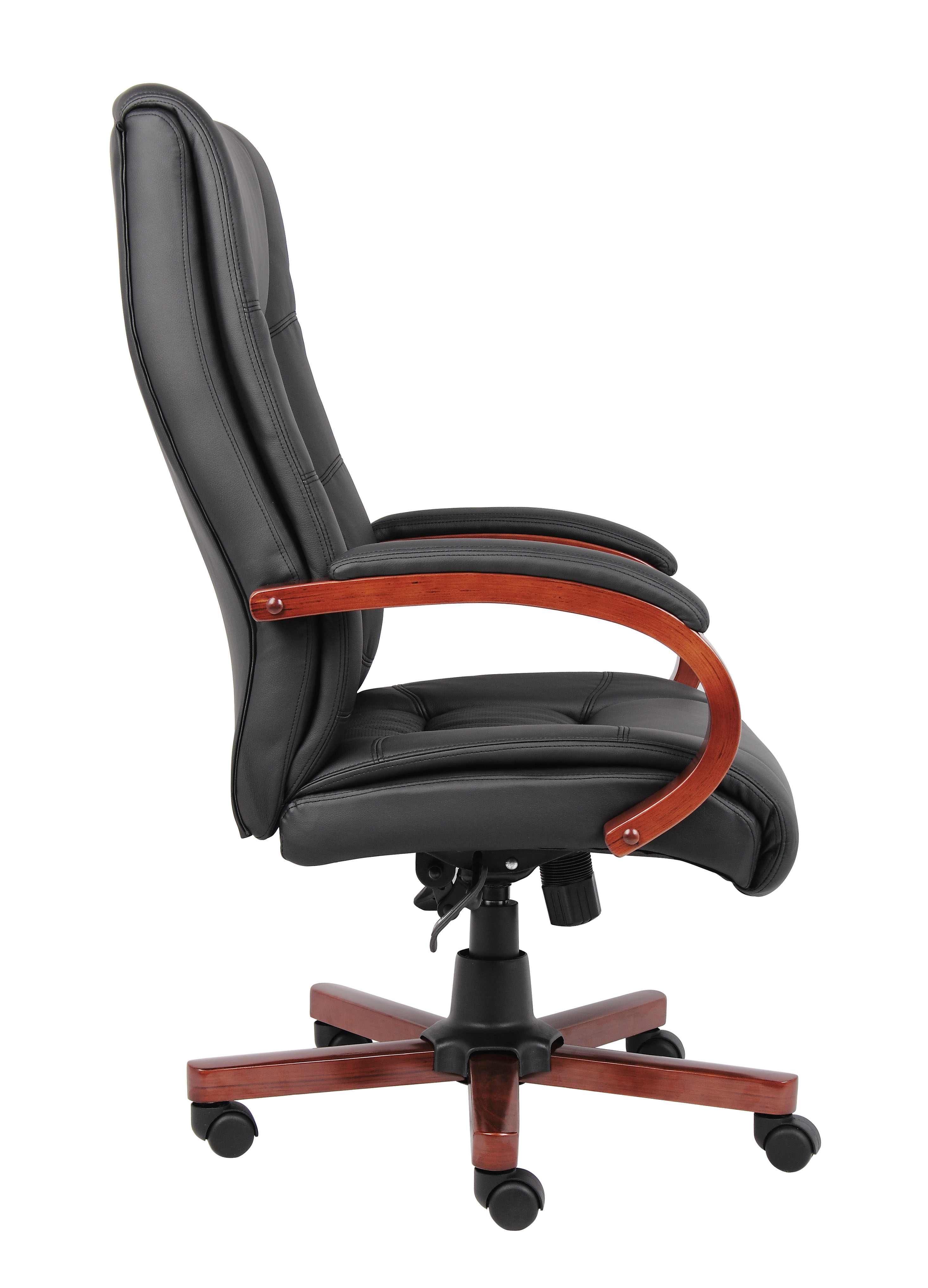 Boss High Back Executive Wood Finished Chairs, Cherry - Image 5