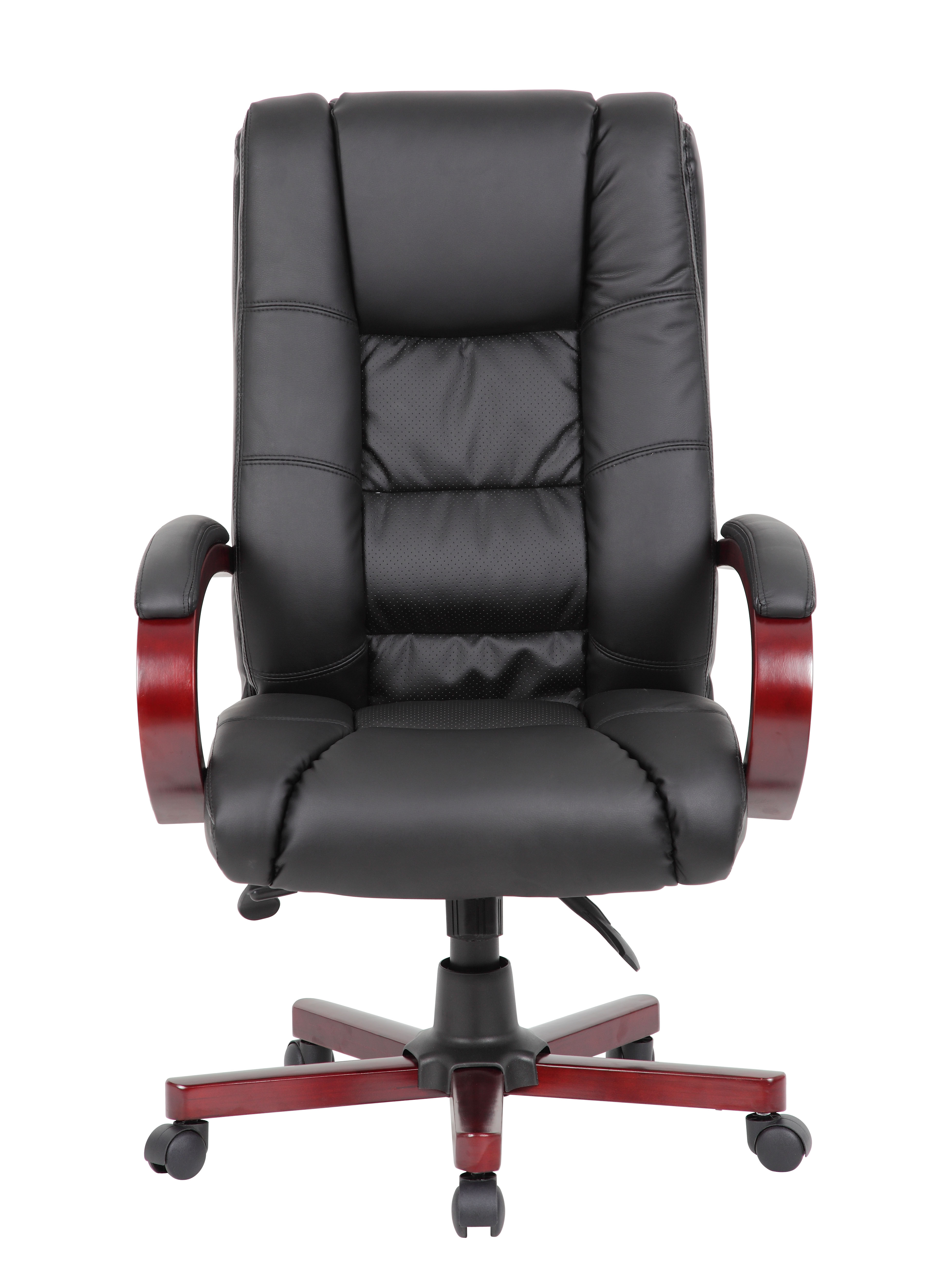 Boss High Back Executive Wood Finished Chairs, Mahogany - Image 4