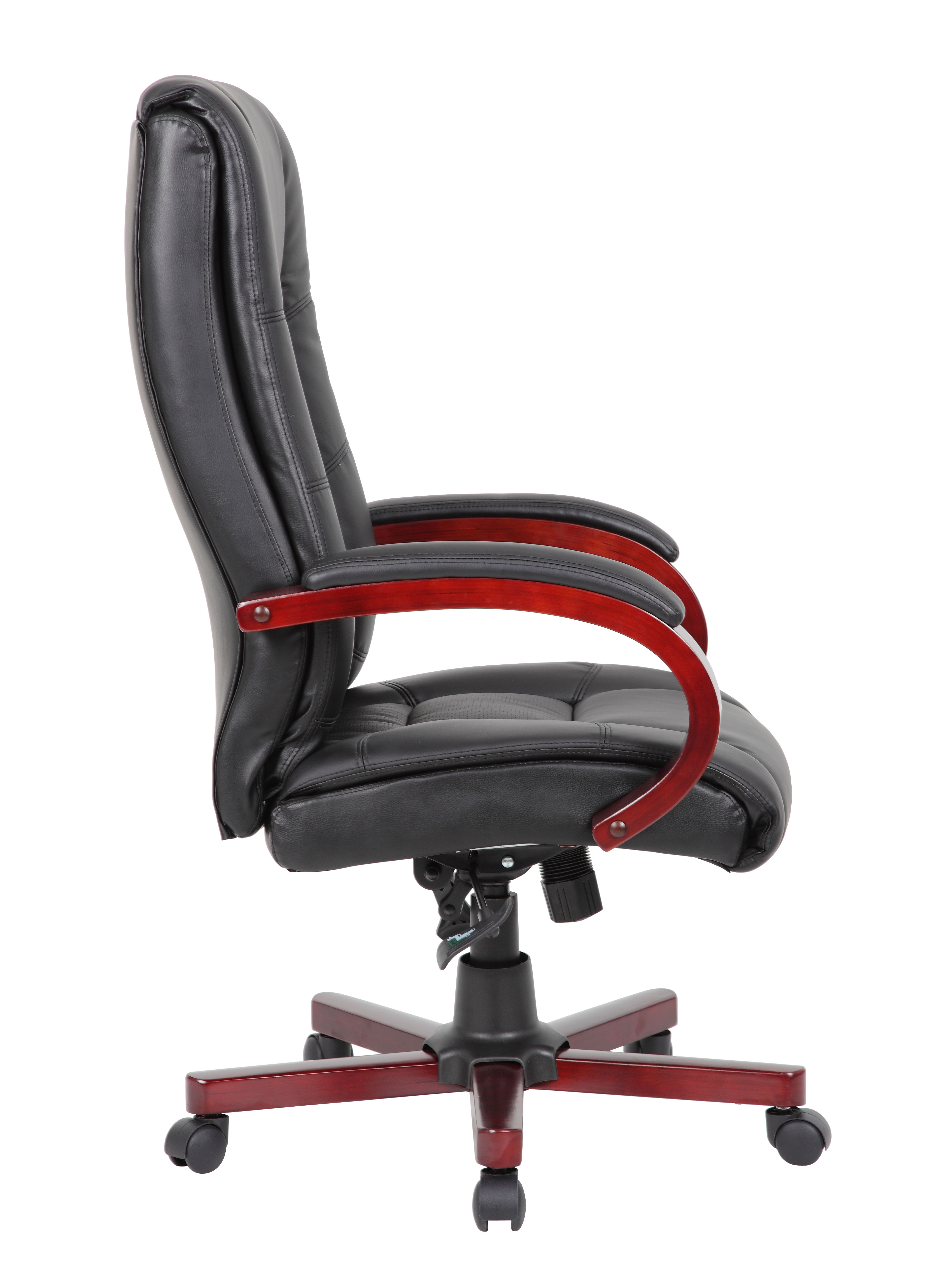 Boss High Back Executive Wood Finished Chairs, Mahogany - Image 5