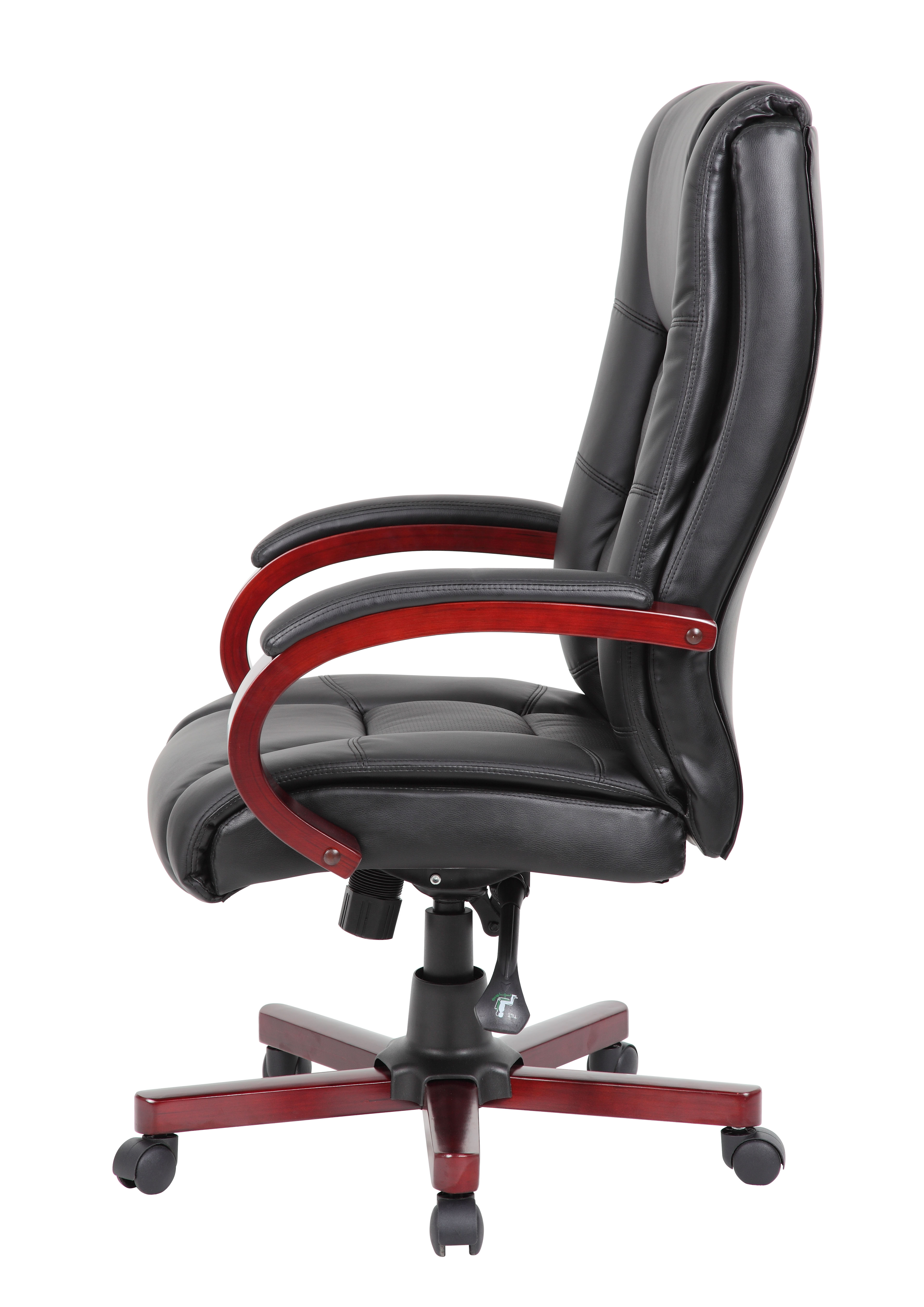 Boss High Back Executive Wood Finished Chairs, Mahogany - Image 7