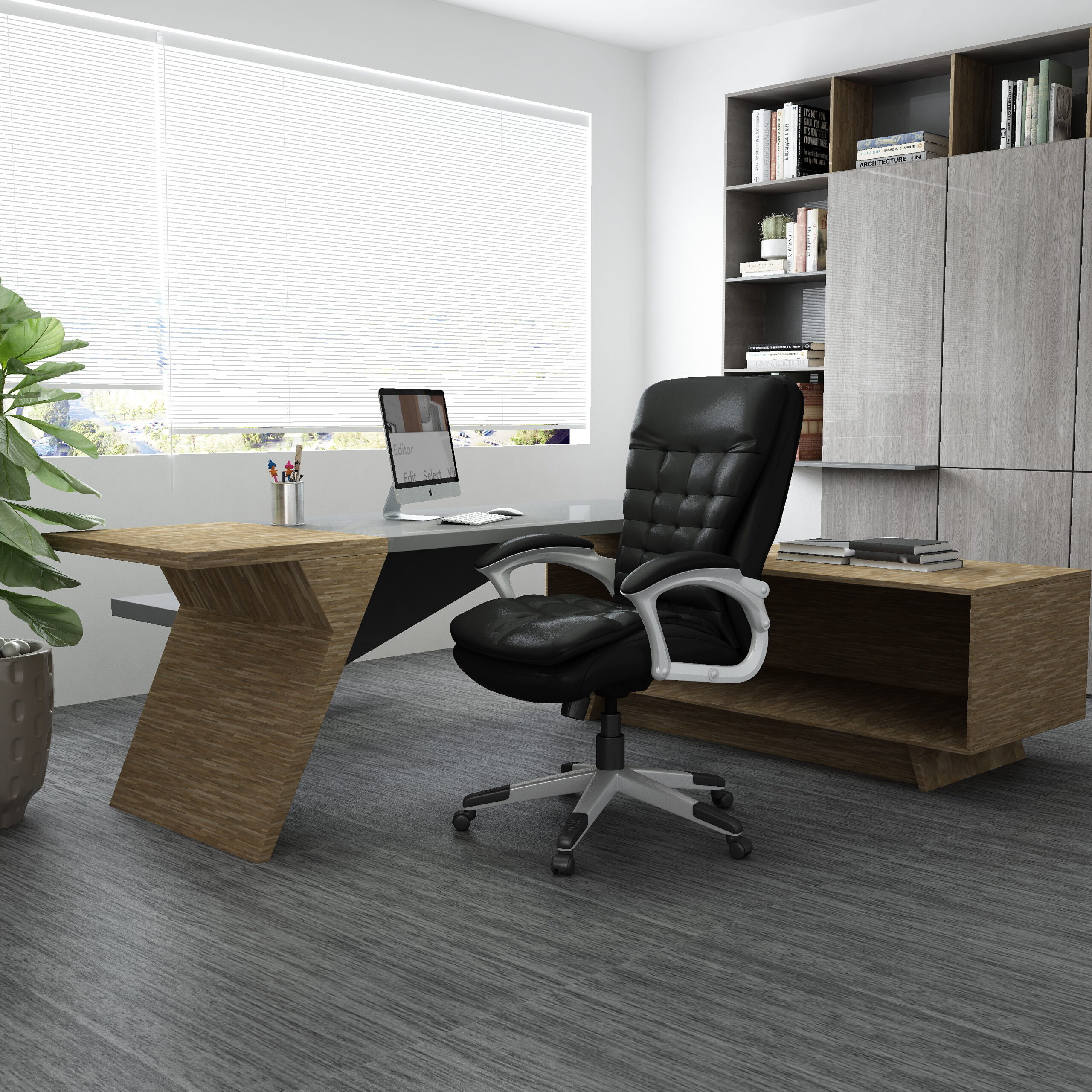 Boss High Back Executive Chair With Pewter Finished Base/Arms - Image 10