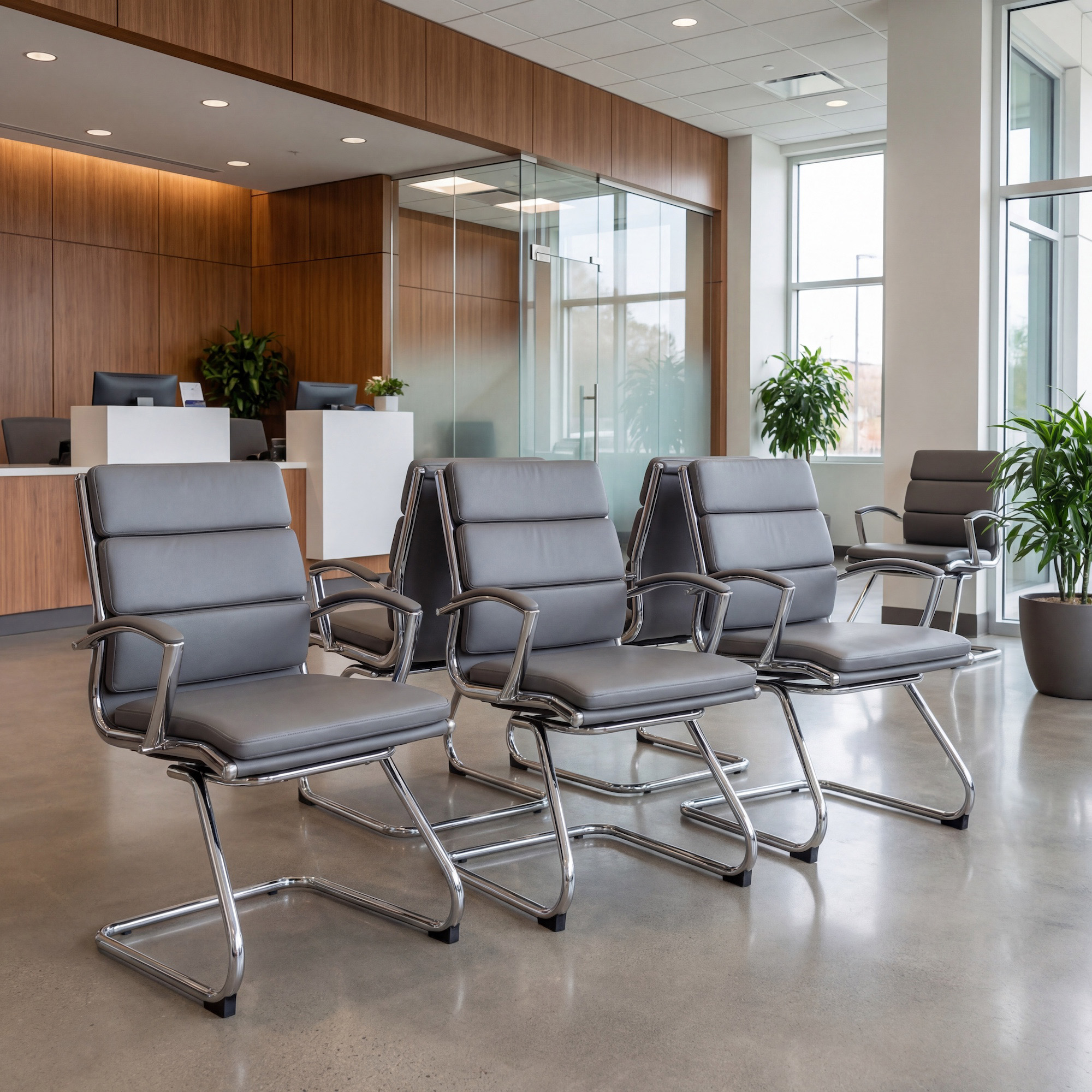 Boss Executive Caressoftplus Vinyl Chair with Metal Chrome Finish-Guest Chair - Image 10