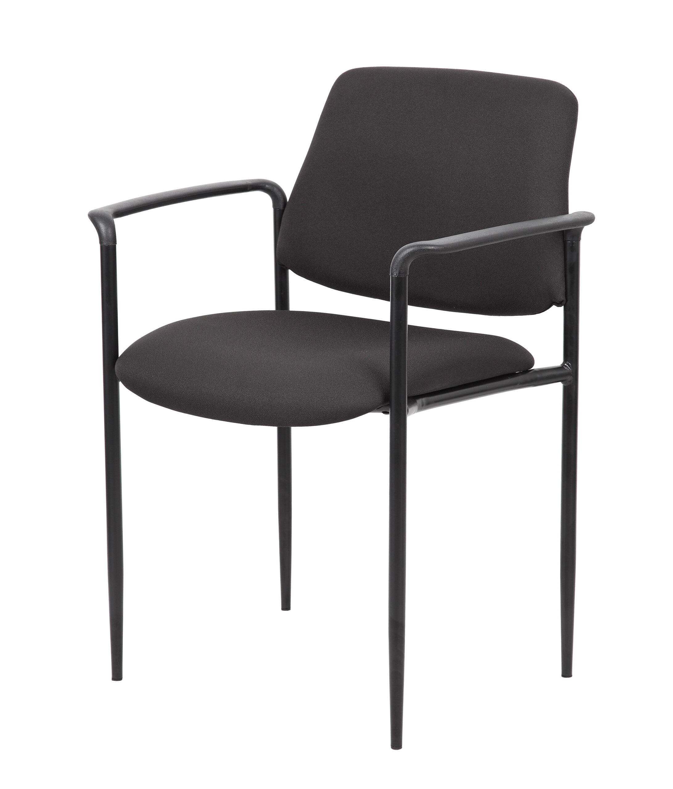 Boss Square Back Diamond Stacking Chair W/Arm In Black - Image 4