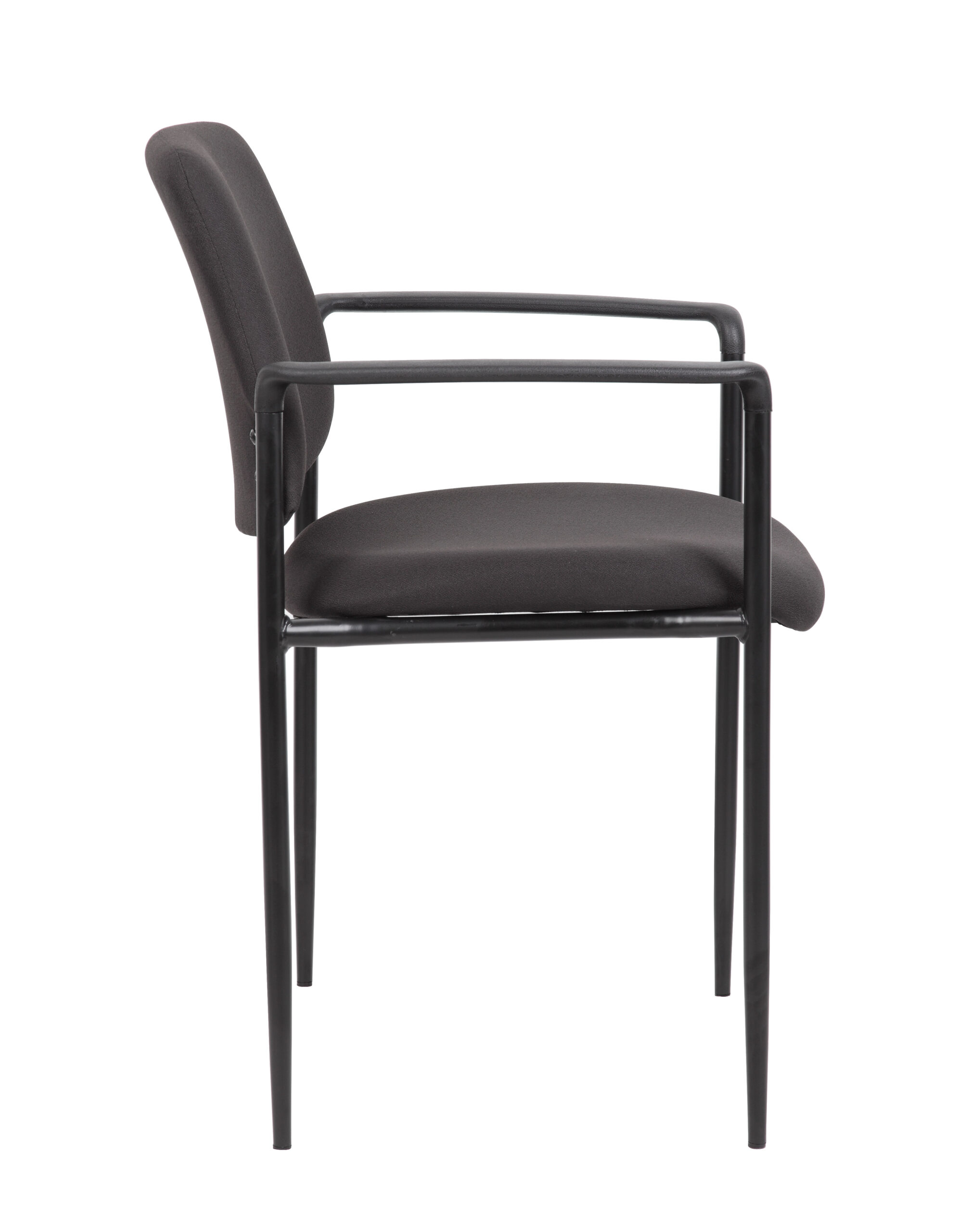 Boss Square Back Diamond Stacking Chair W/Arm In Black - Image 6