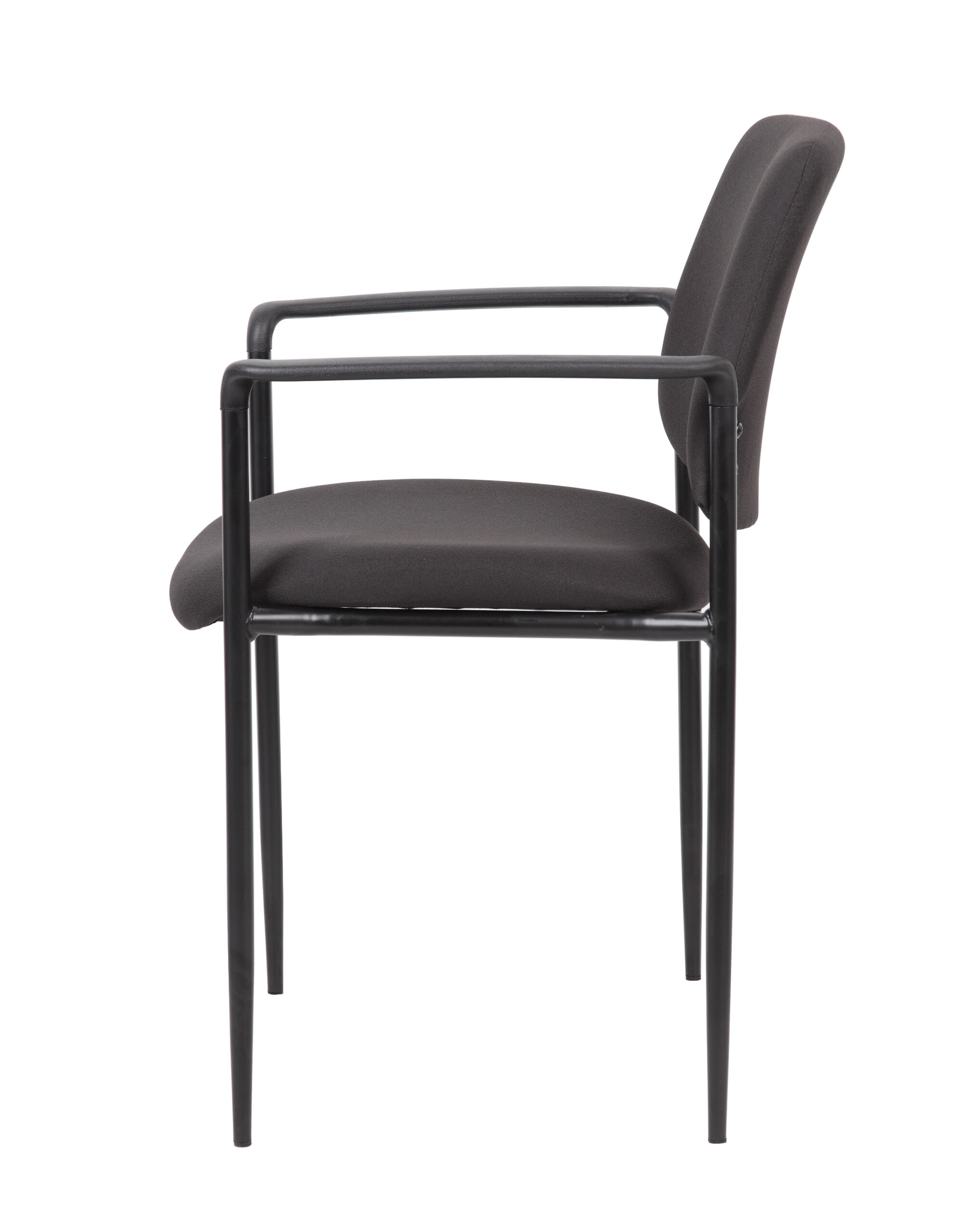 Boss Square Back Diamond Stacking Chair W/Arm In Black - Image 2