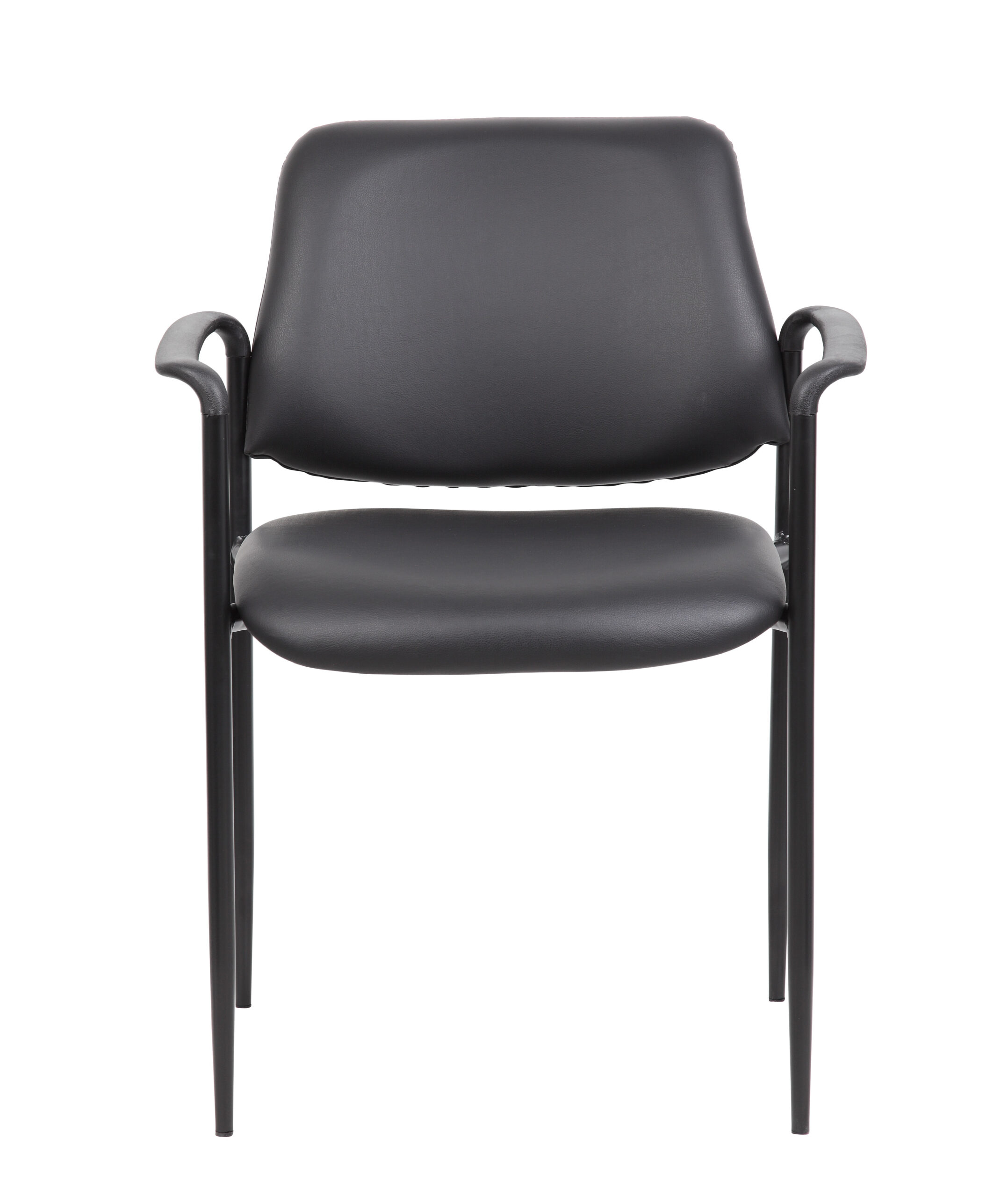Boss Square Back  Diamond Stacking Chair W/Arm In Black Caressoft Vinyl - Image 3