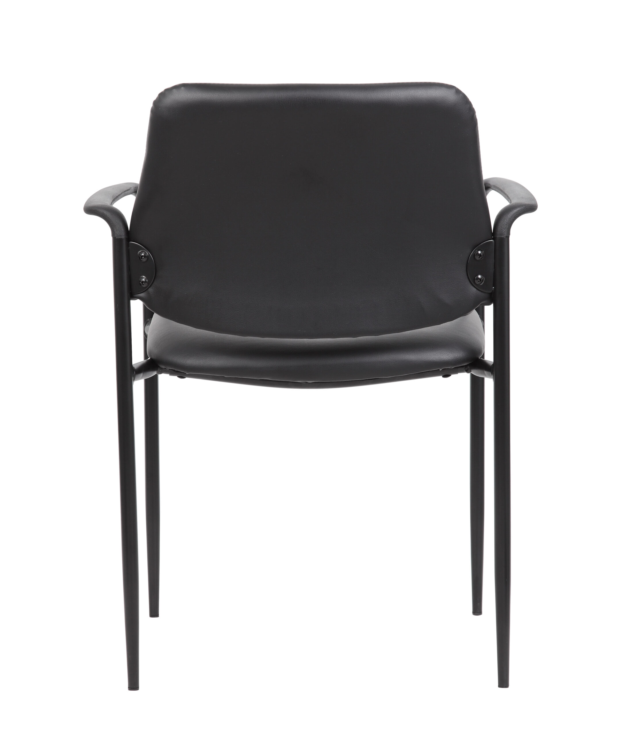Boss Square Back  Diamond Stacking Chair W/Arm In Black Caressoft Vinyl - Image 5