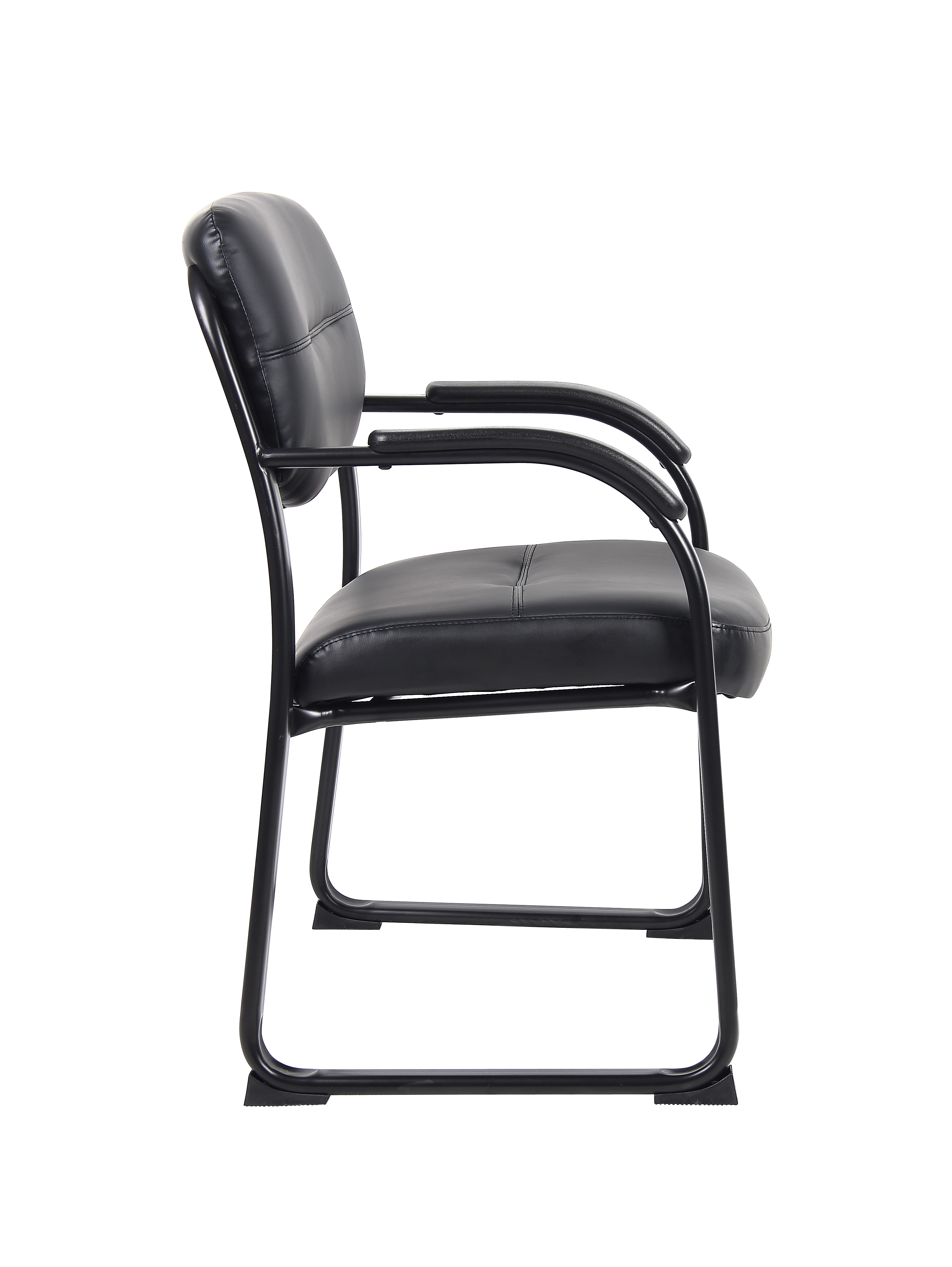 Boss Leather Sled Base Side Chair W/ Arms - Image 7