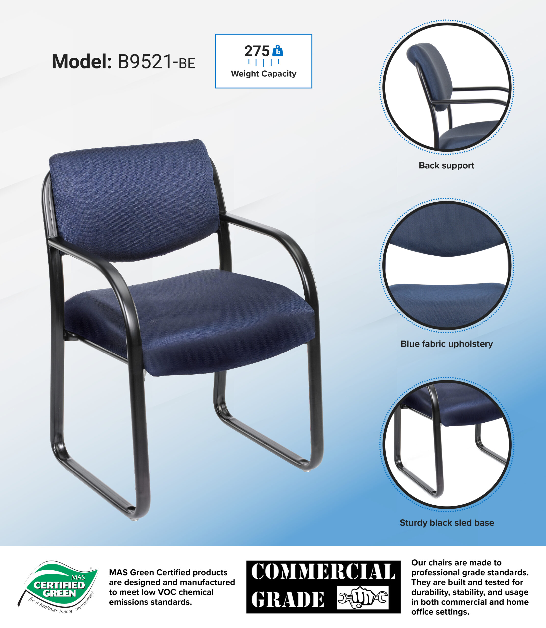 Boss Blue Fabric Guest Chair - Image 10