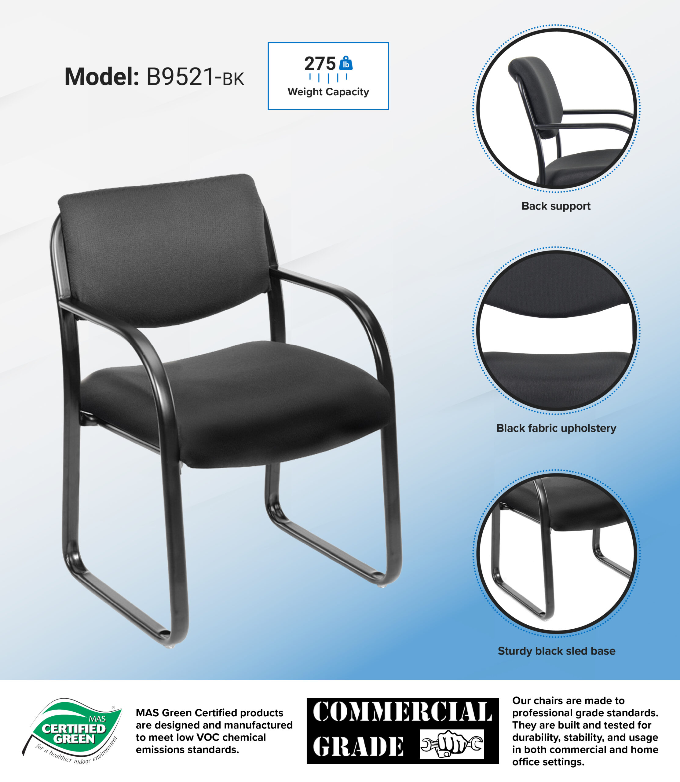 Boss Black Fabric Guest Chair - Image 10