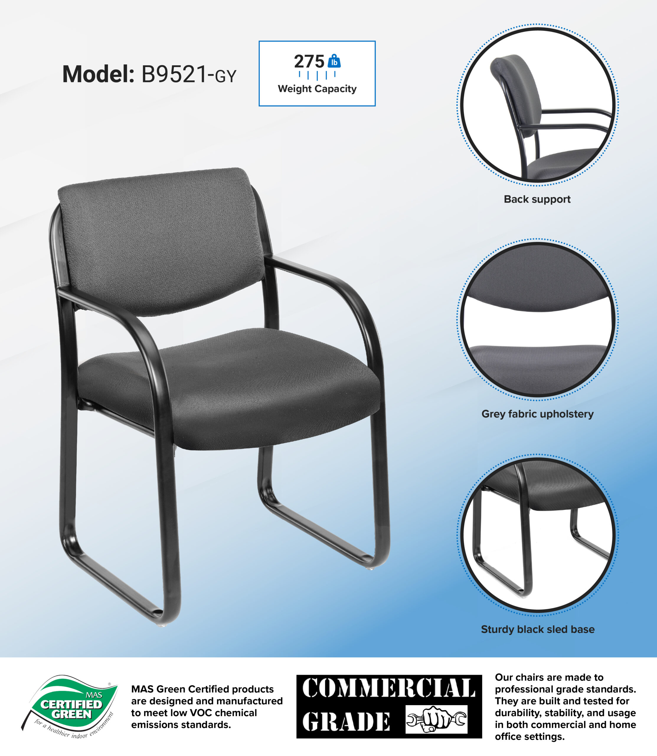 Boss Grey Fabric Guest Chair - Image 9