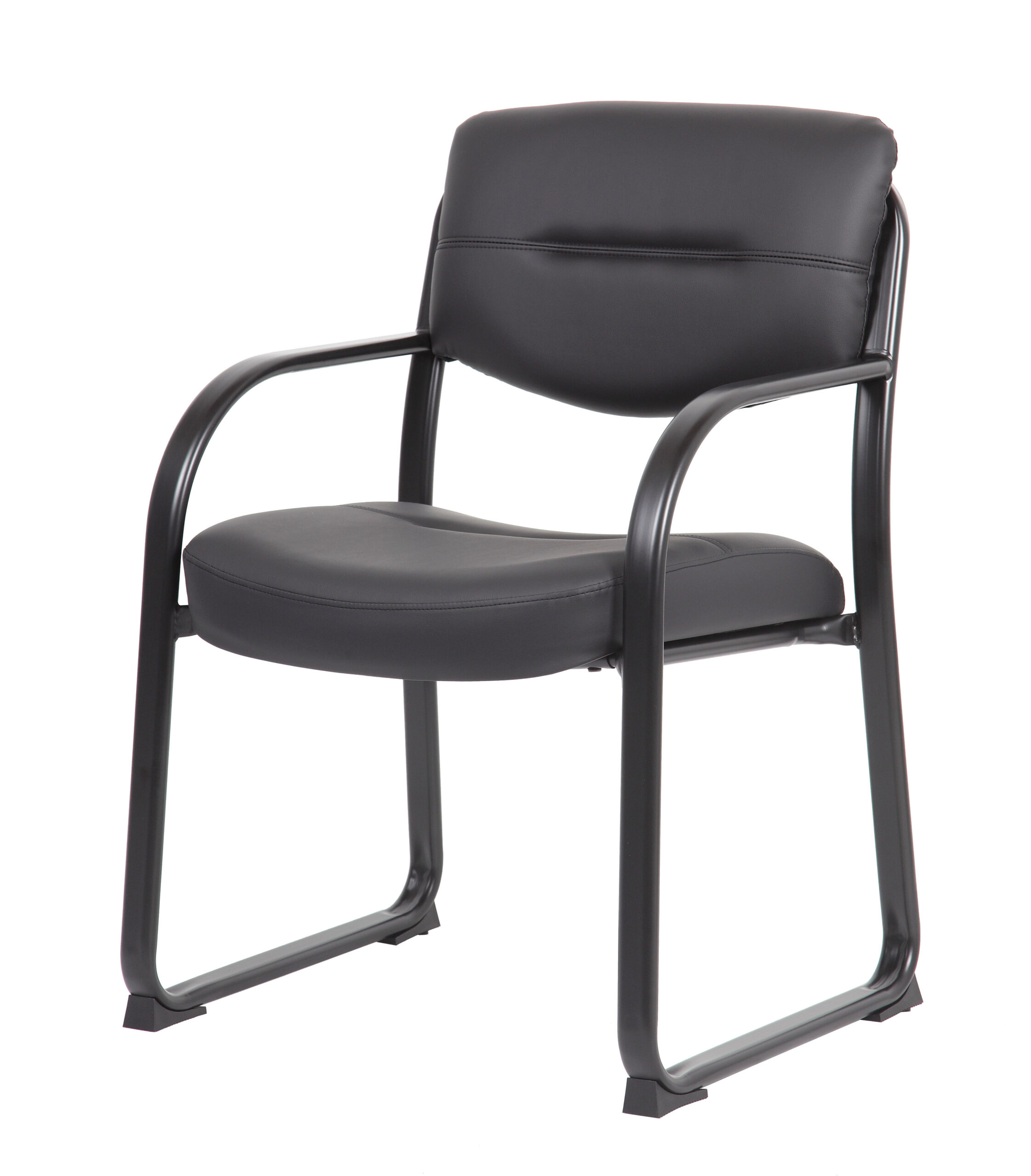 Boss Leather Sled Base Side Chair W/ Arms - Image 10