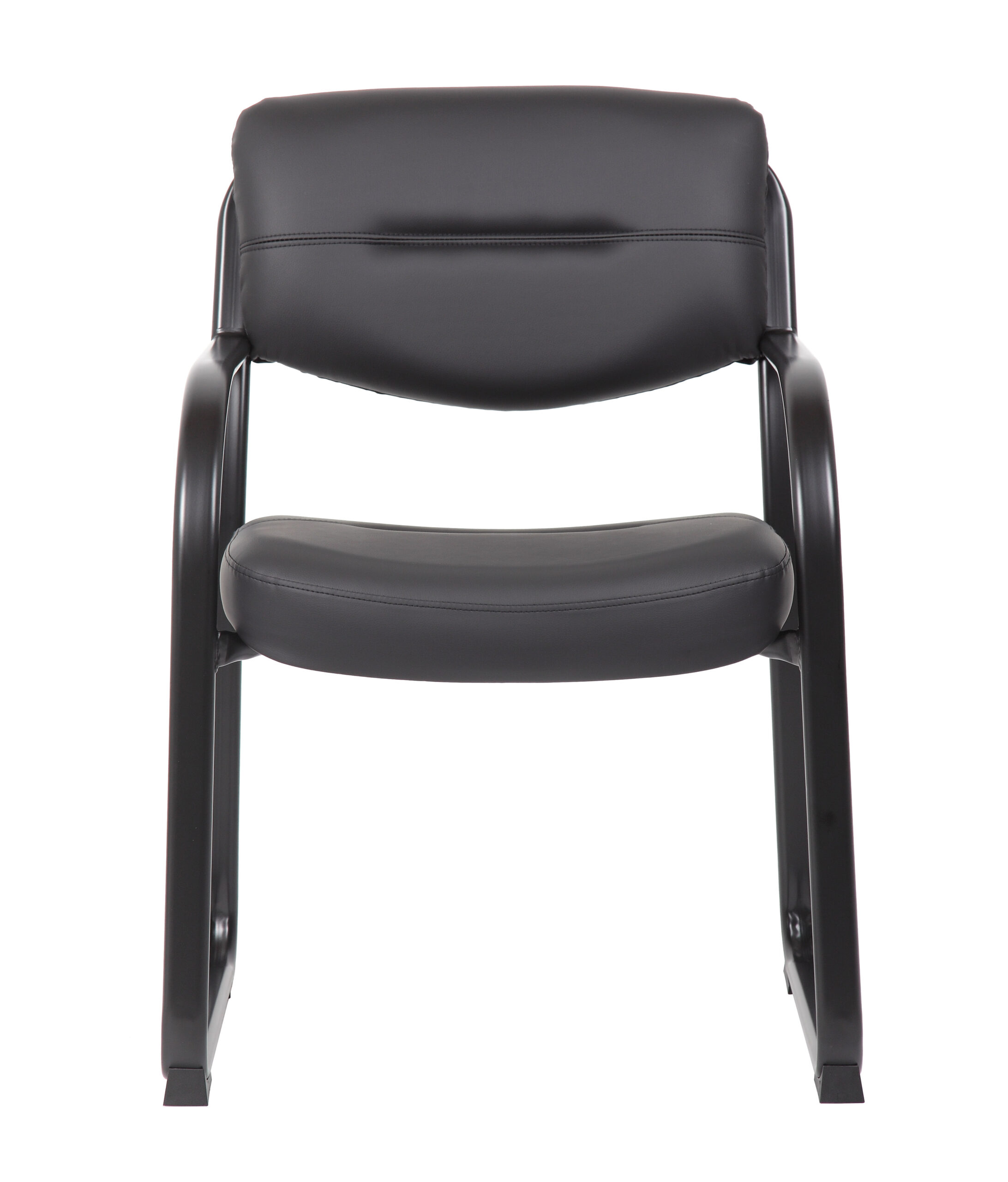 Boss Leather Sled Base Side Chair W/ Arms - Image 11