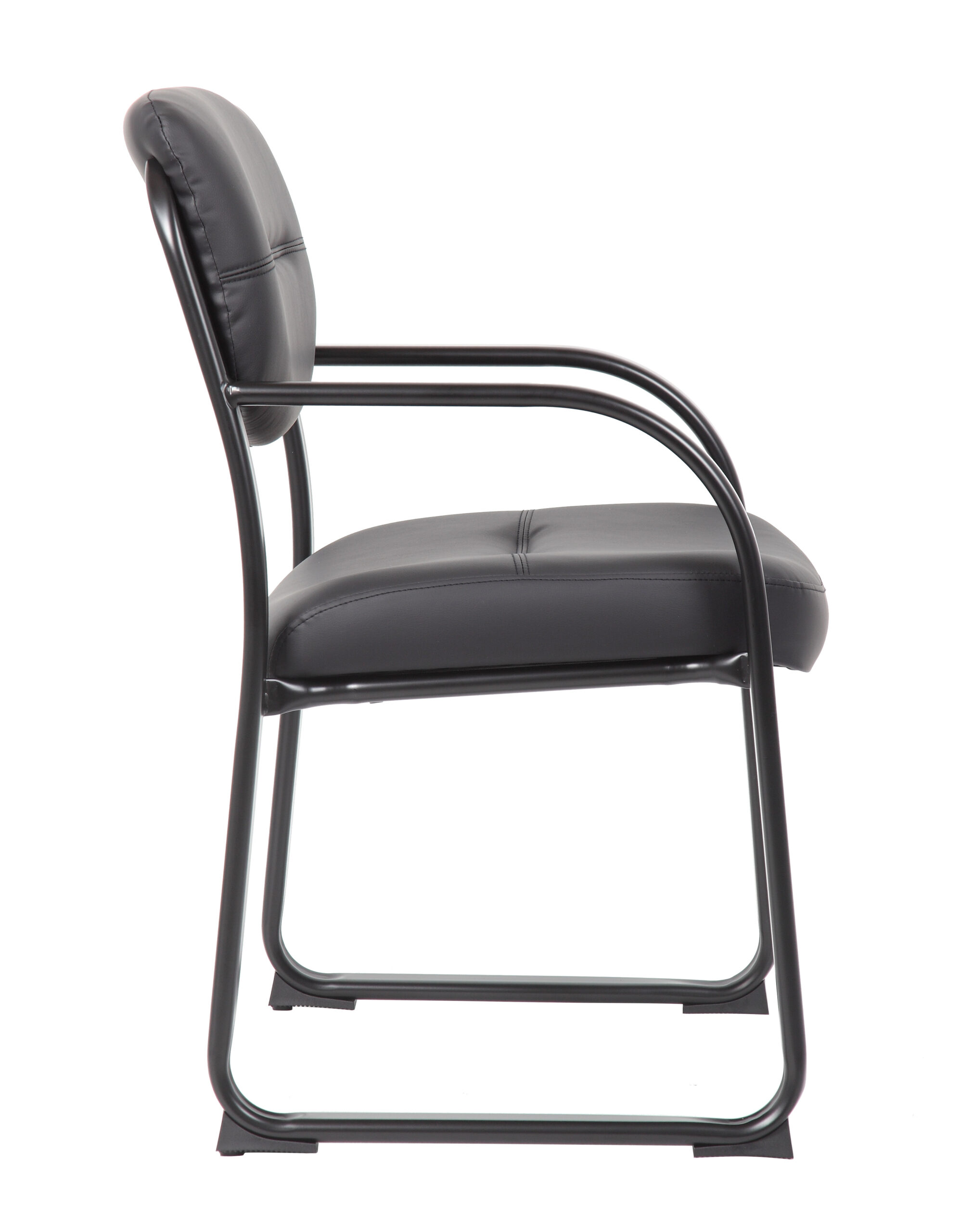 Boss Leather Sled Base Side Chair W/ Arms - Image 7