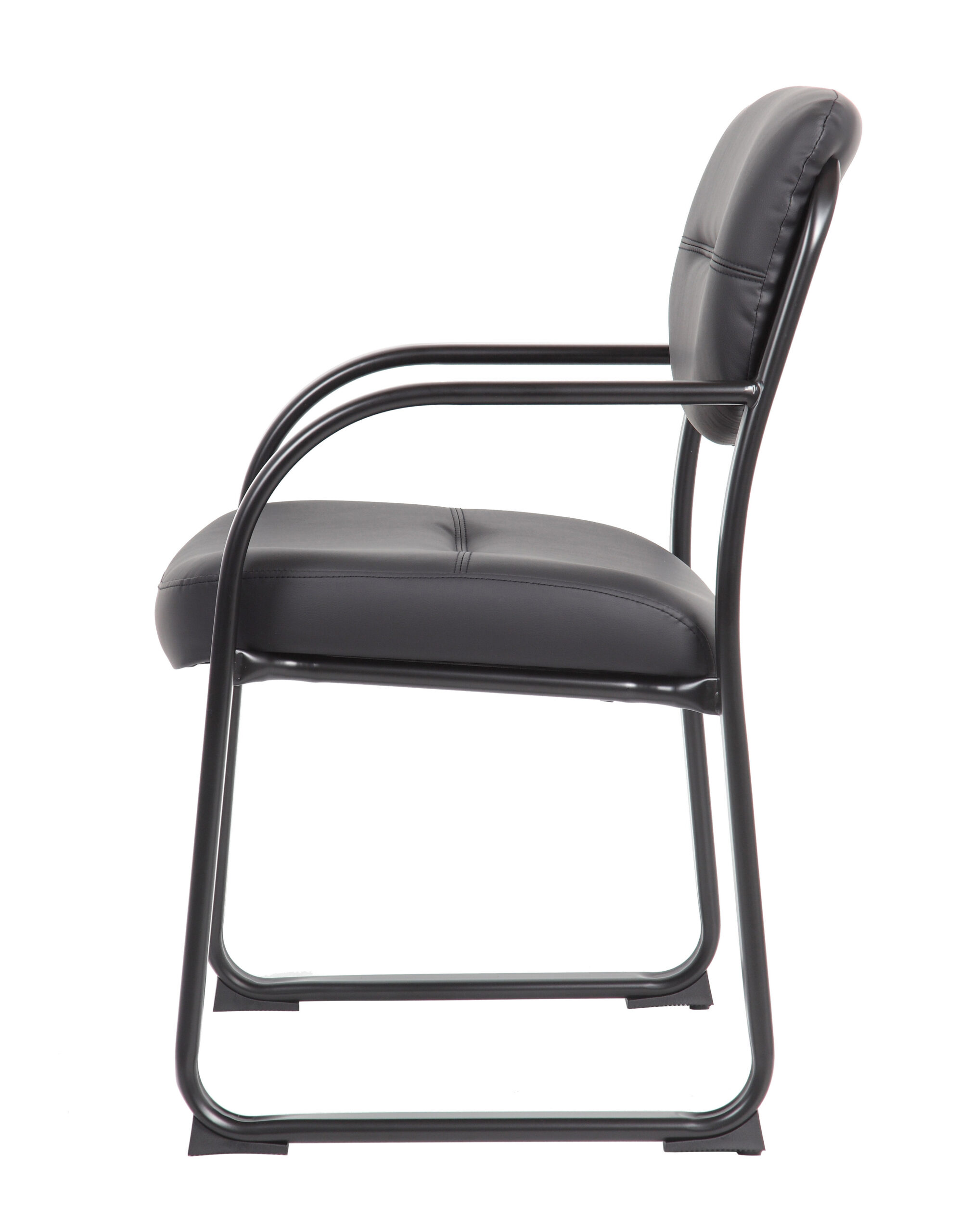 Boss Leather Sled Base Side Chair W/ Arms - Image 9