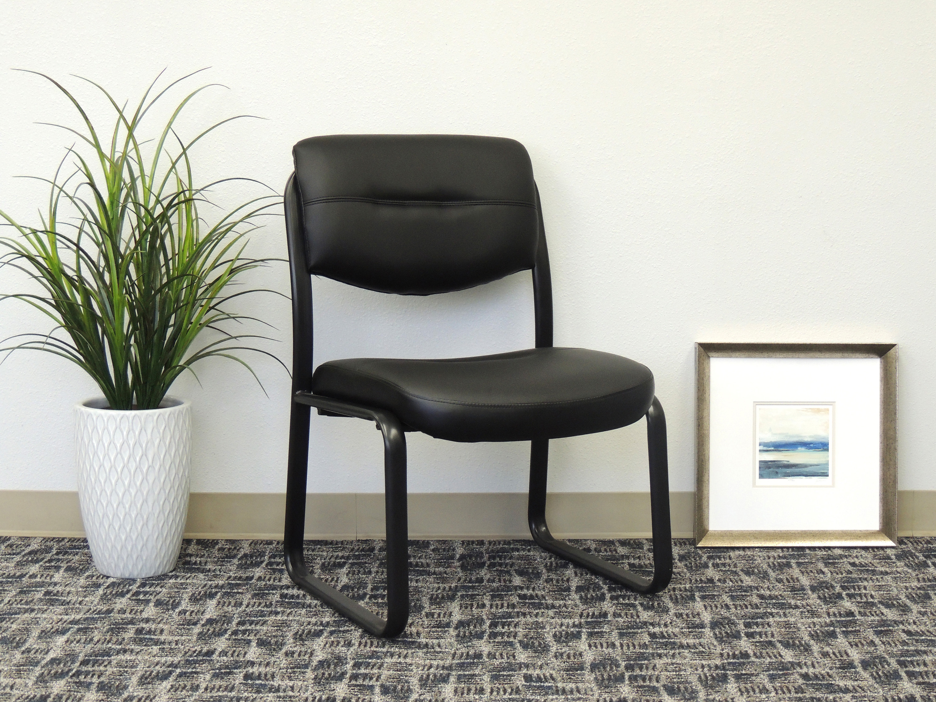 Boss Leather Sled Base Side Chair - Image 2
