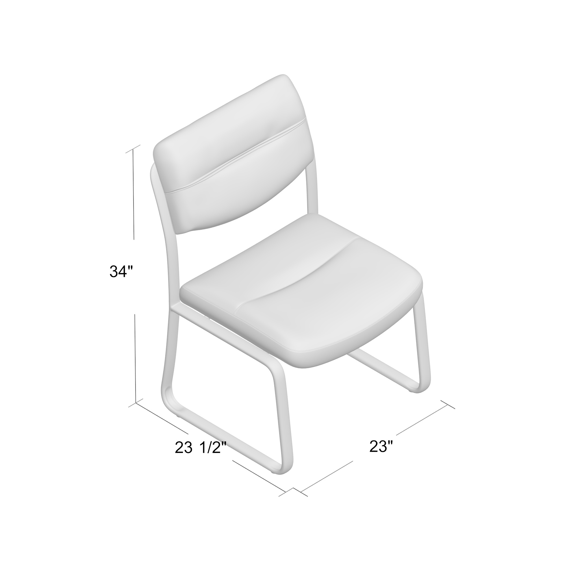 Boss Leather Sled Base Side Chair - Image 3