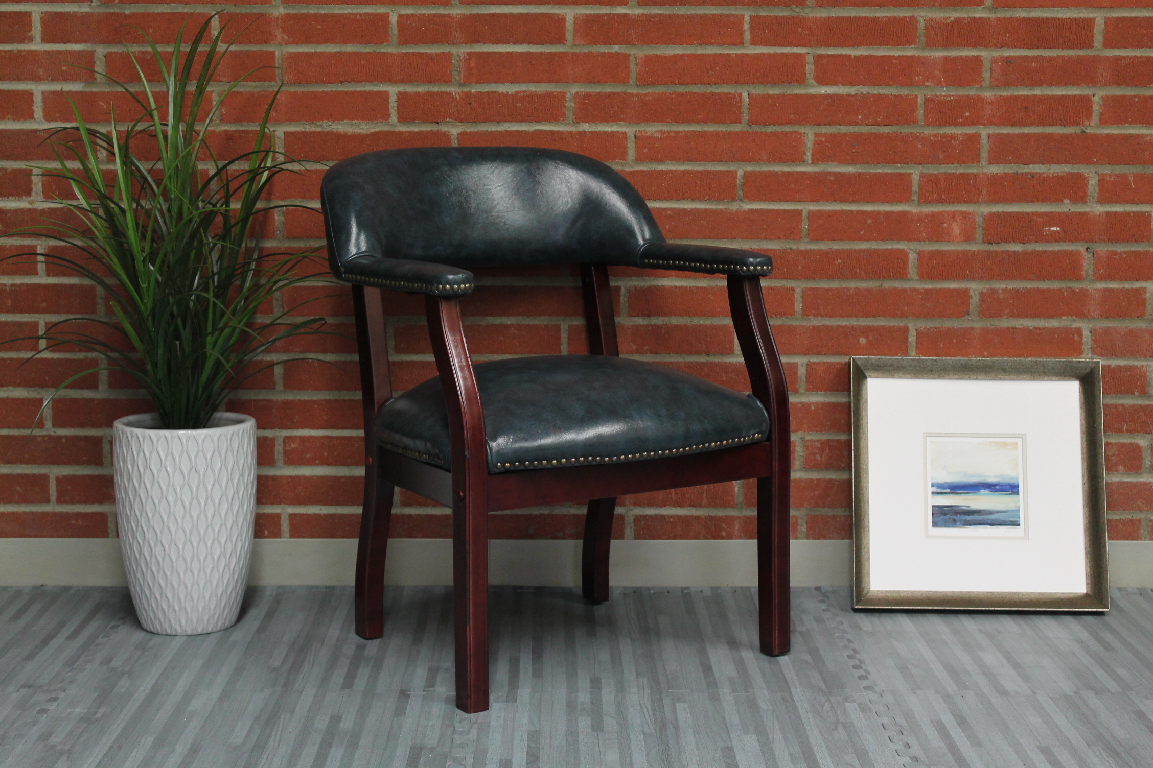 Boss Captain's guest, accent or dining chair in Blue Vinyl - Image 6