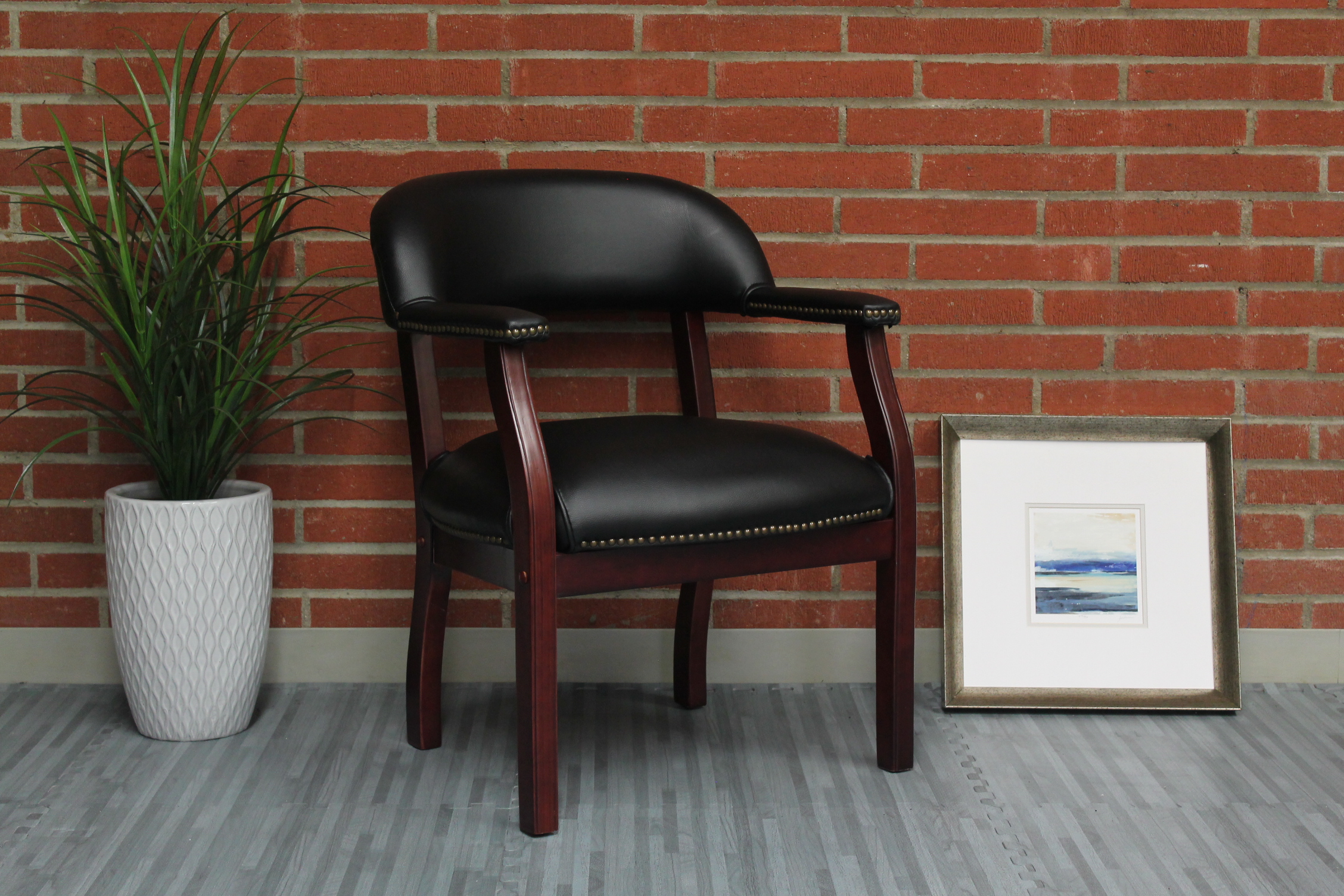 Boss Captain's guest, accent or dining chair in Black Caressoft Vinyl - Image 3