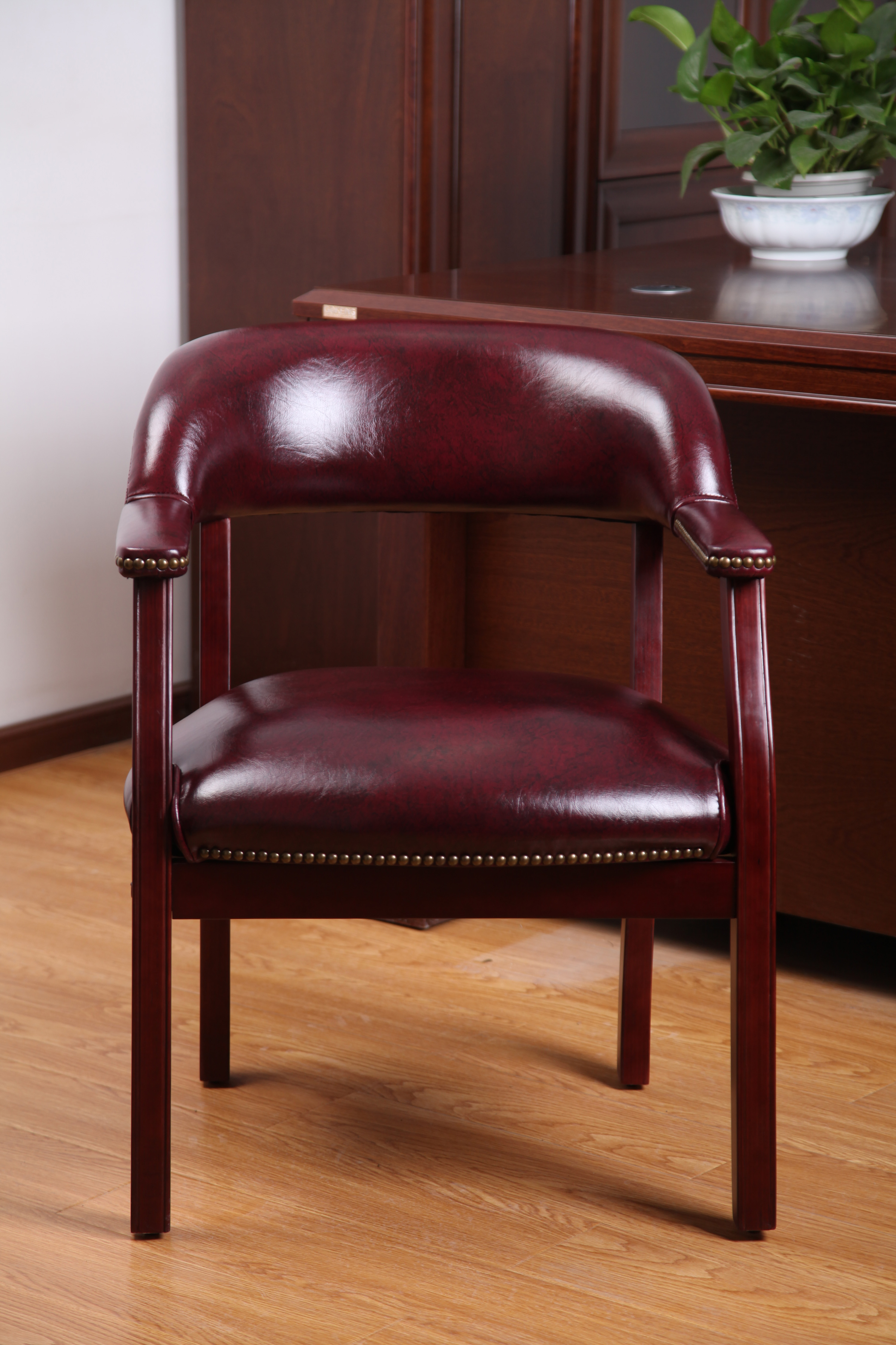Boss Captain's guest, accent or dining chair in Burgundy Vinyl - Image 5