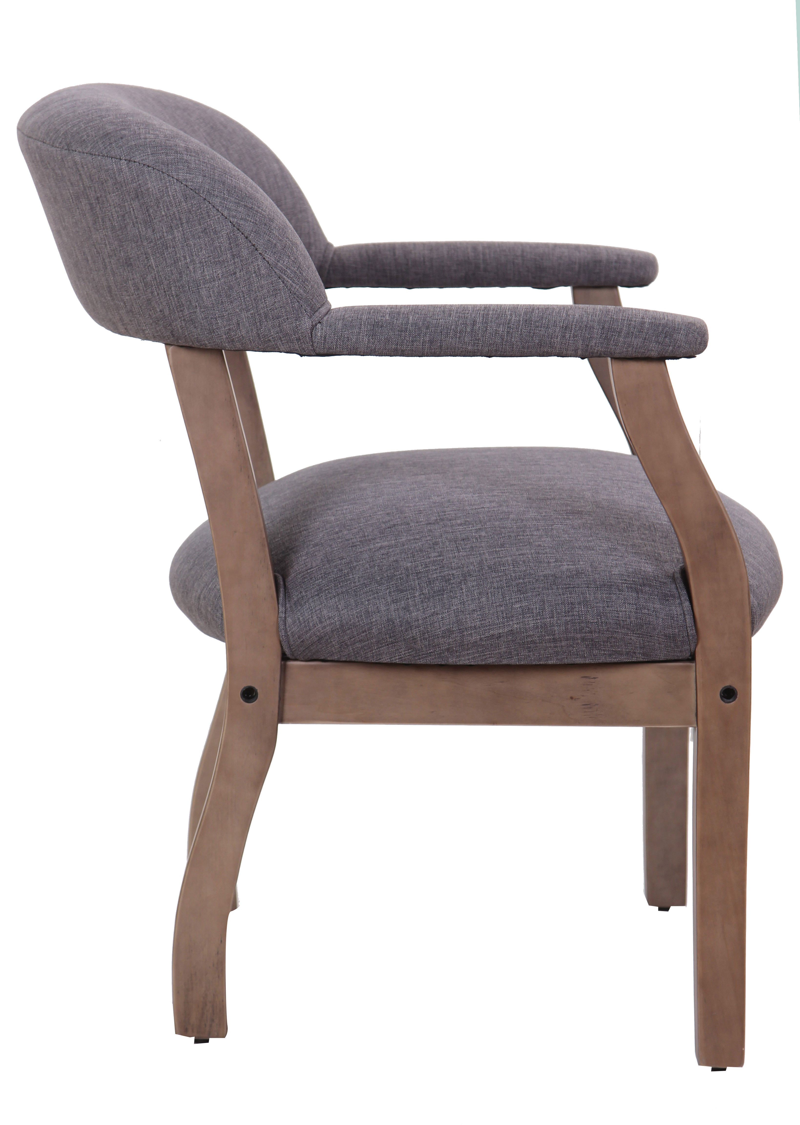 Boss Modern Captain's guest, accent or dining chair in Slate Grade Commercial Grade Linen - Image 6