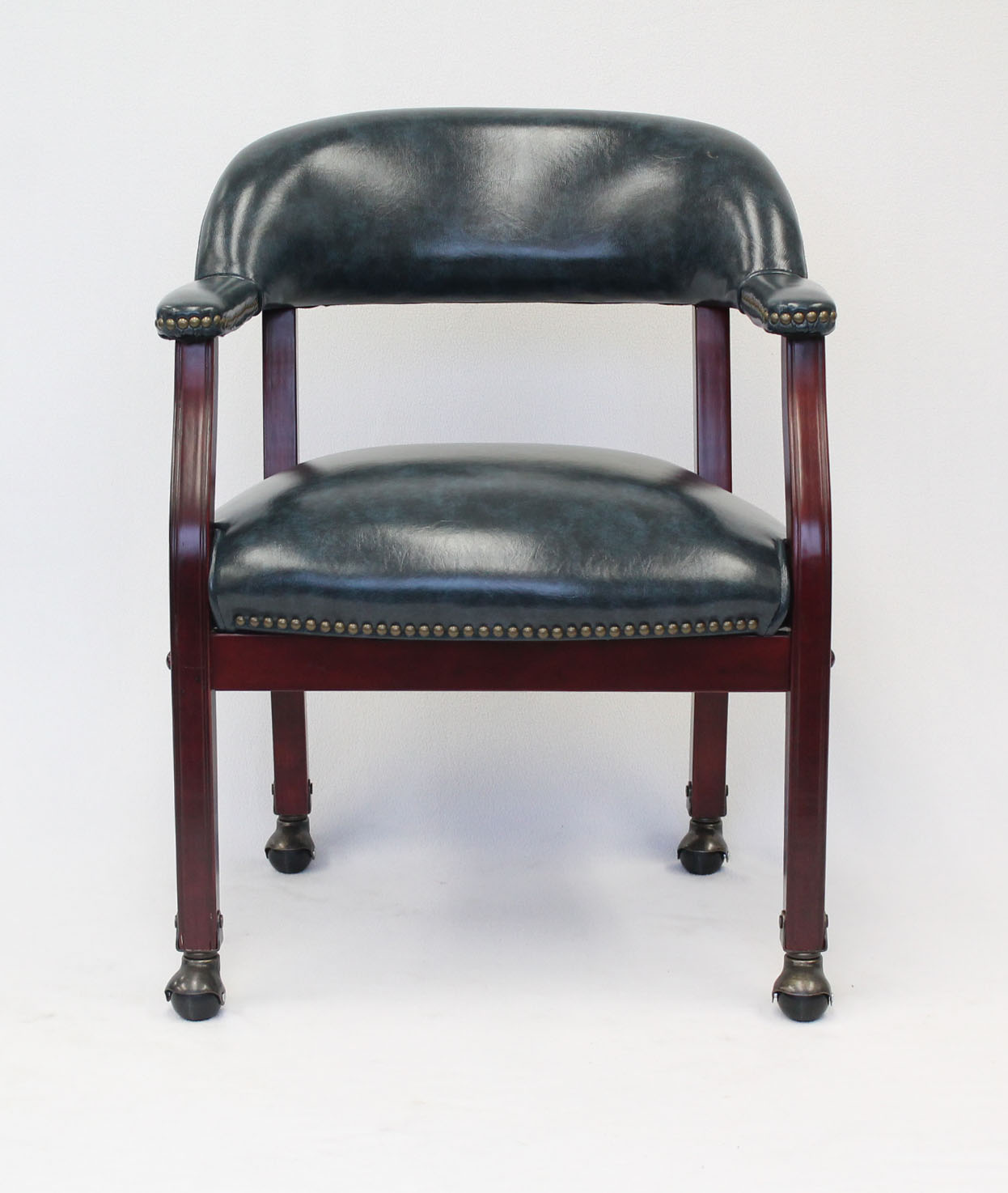 Boss Captain's guest, accent or dining chair in Blue Vinyl W/ Casters - Image 3