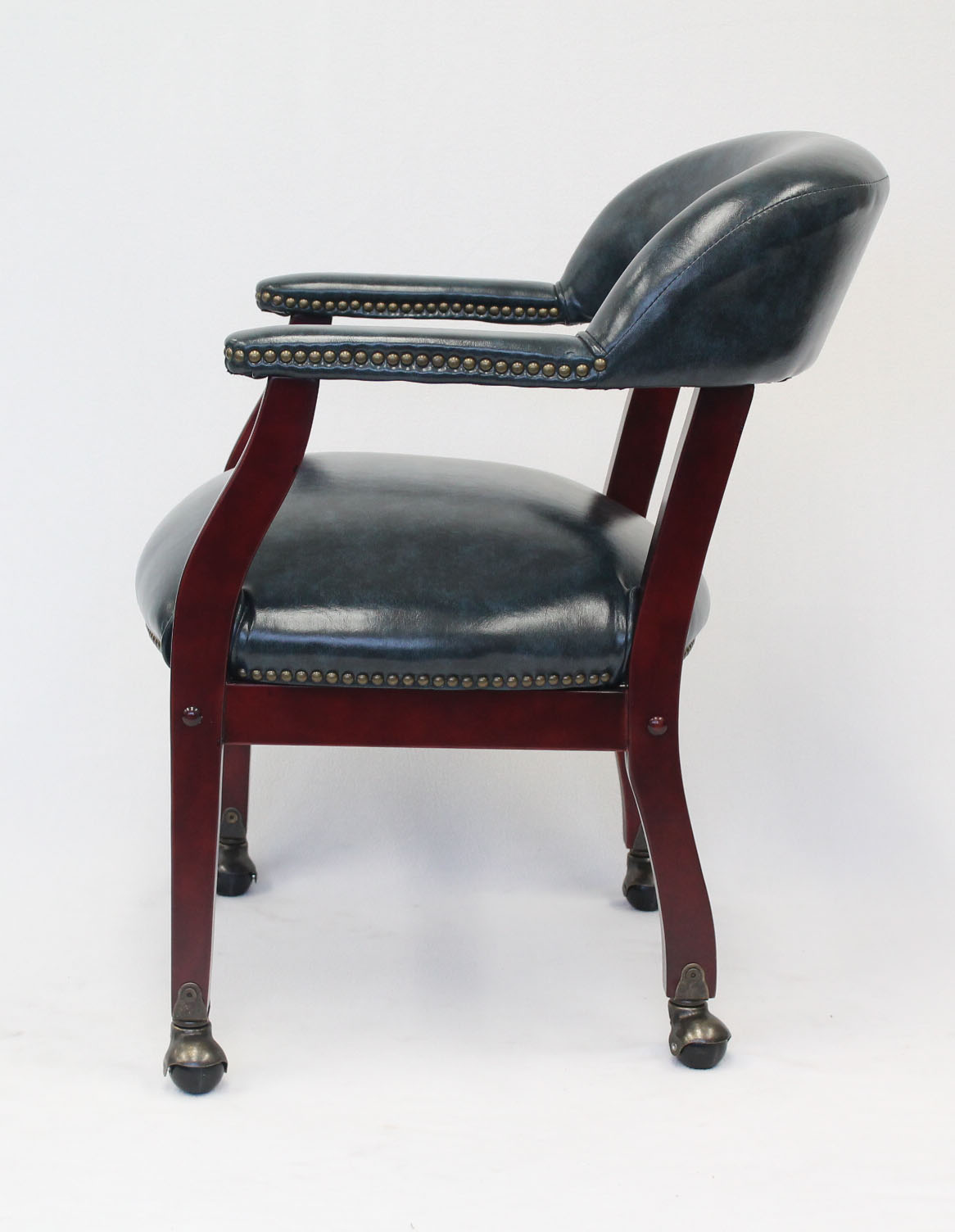 Boss Captain's guest, accent or dining chair in Blue Vinyl W/ Casters - Image 6