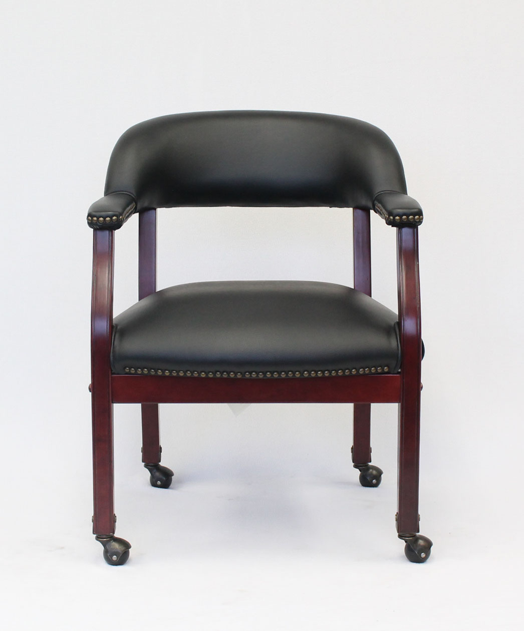 Boss Captain's guest, accent or dining chair in Black Caressoft Vinyl W/ Casters - Image 3
