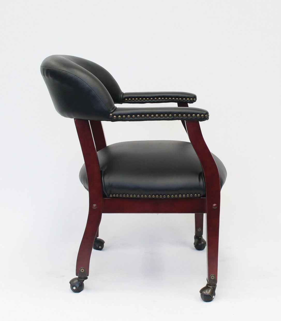 Boss Captain's guest, accent or dining chair in Black Caressoft Vinyl W/ Casters - Image 4