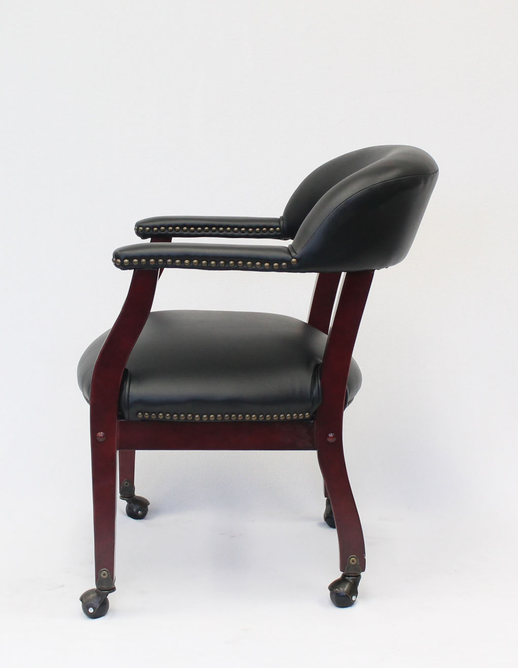 Boss Captain's guest, accent or dining chair in Black Caressoft Vinyl W/ Casters - Image 6