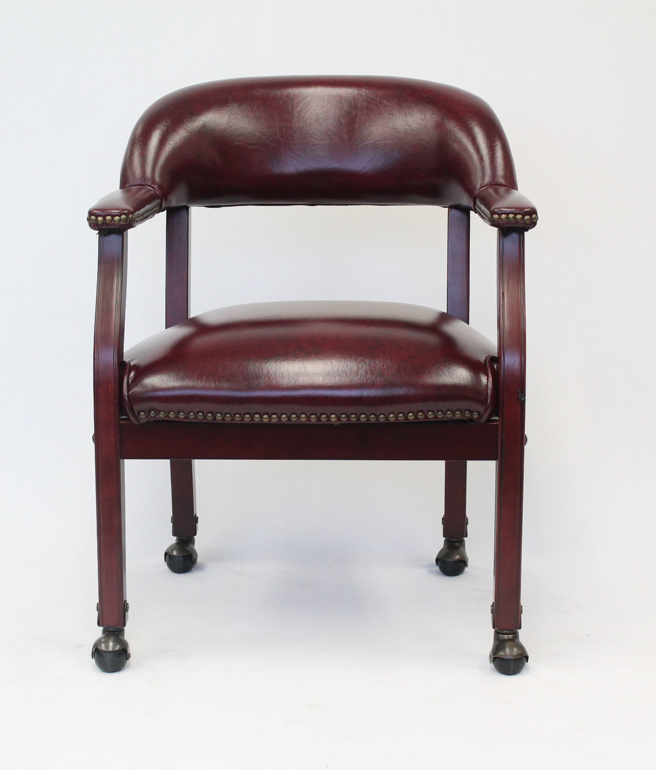 Boss Captain's guest, accent or dining chair in Burgundy Vinyl W/ Casters - Image 7