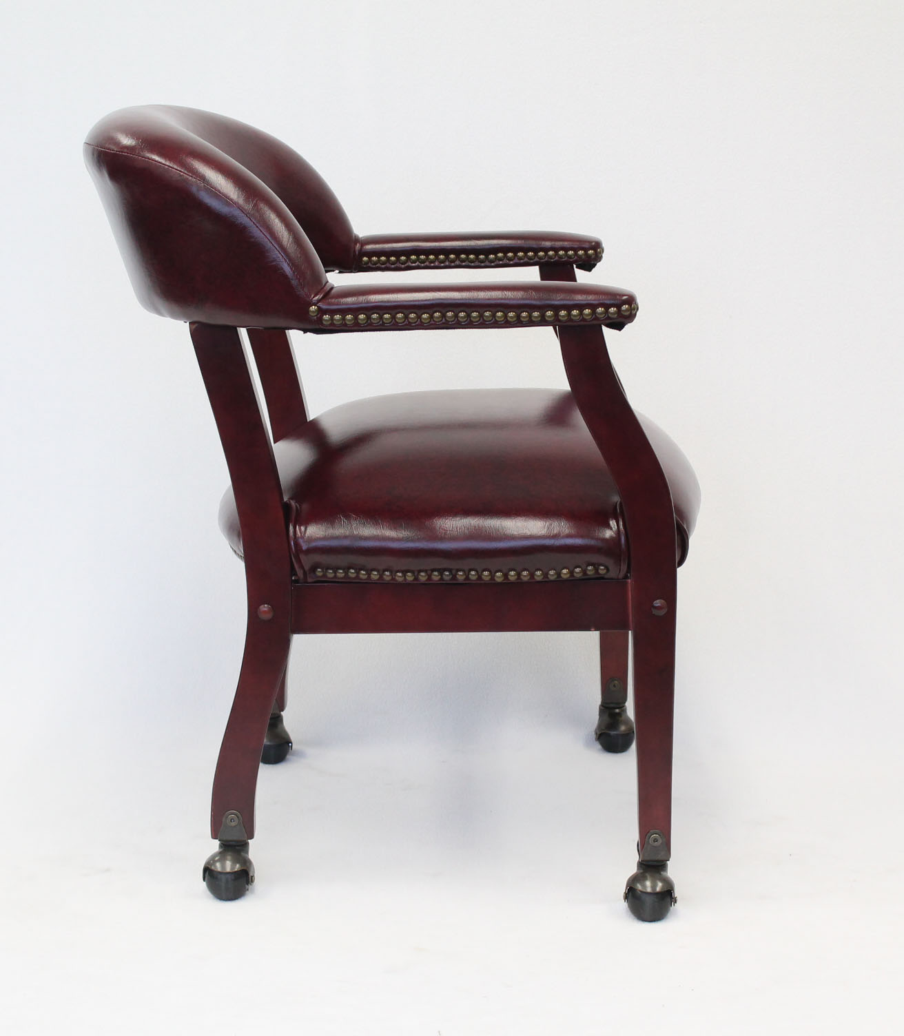 Boss Captain's guest, accent or dining chair in Burgundy Vinyl W/ Casters - Image 6