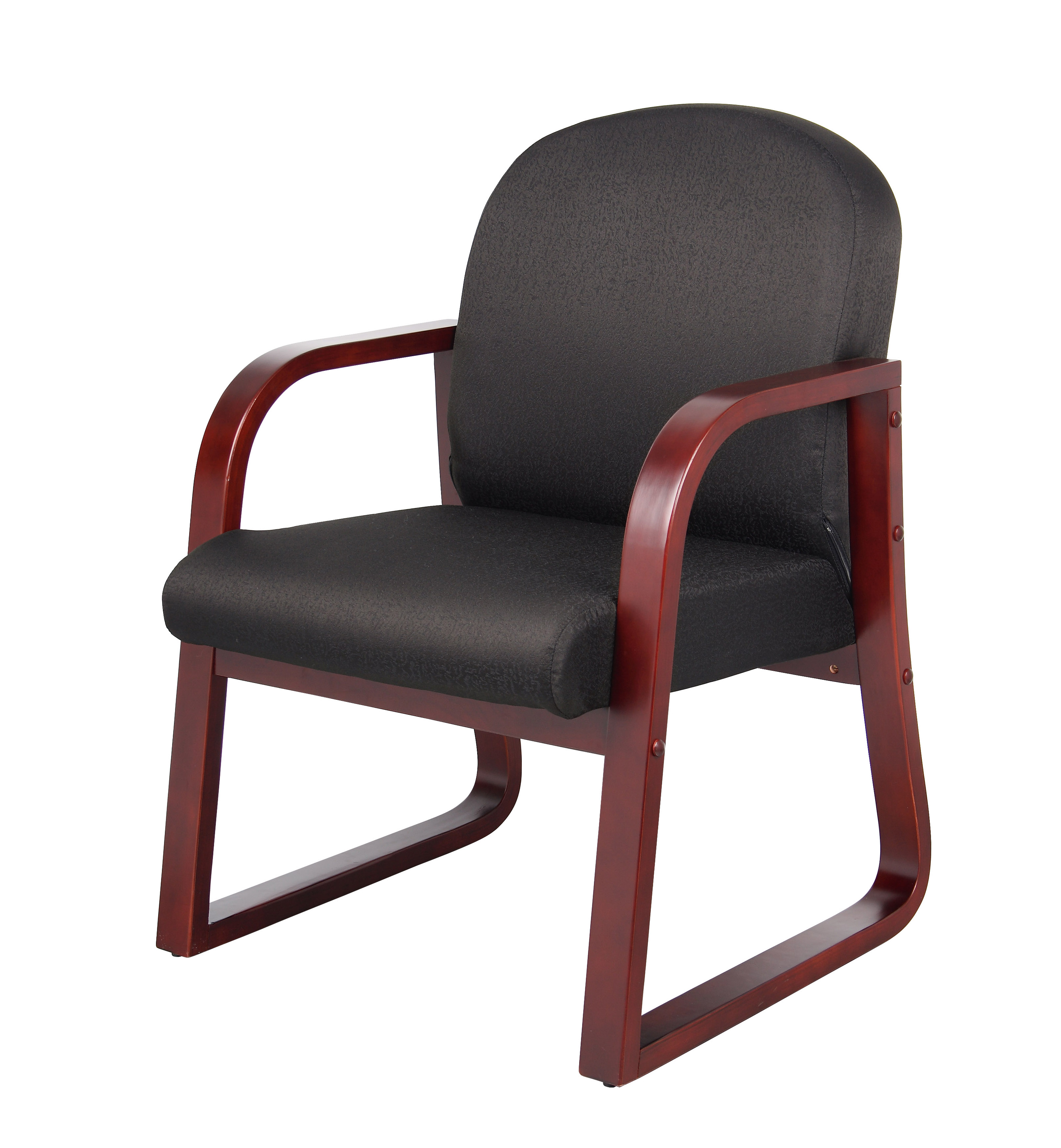 Boss Mahogany Frame guest, accent or dining chair In Black Fabric - Image 2