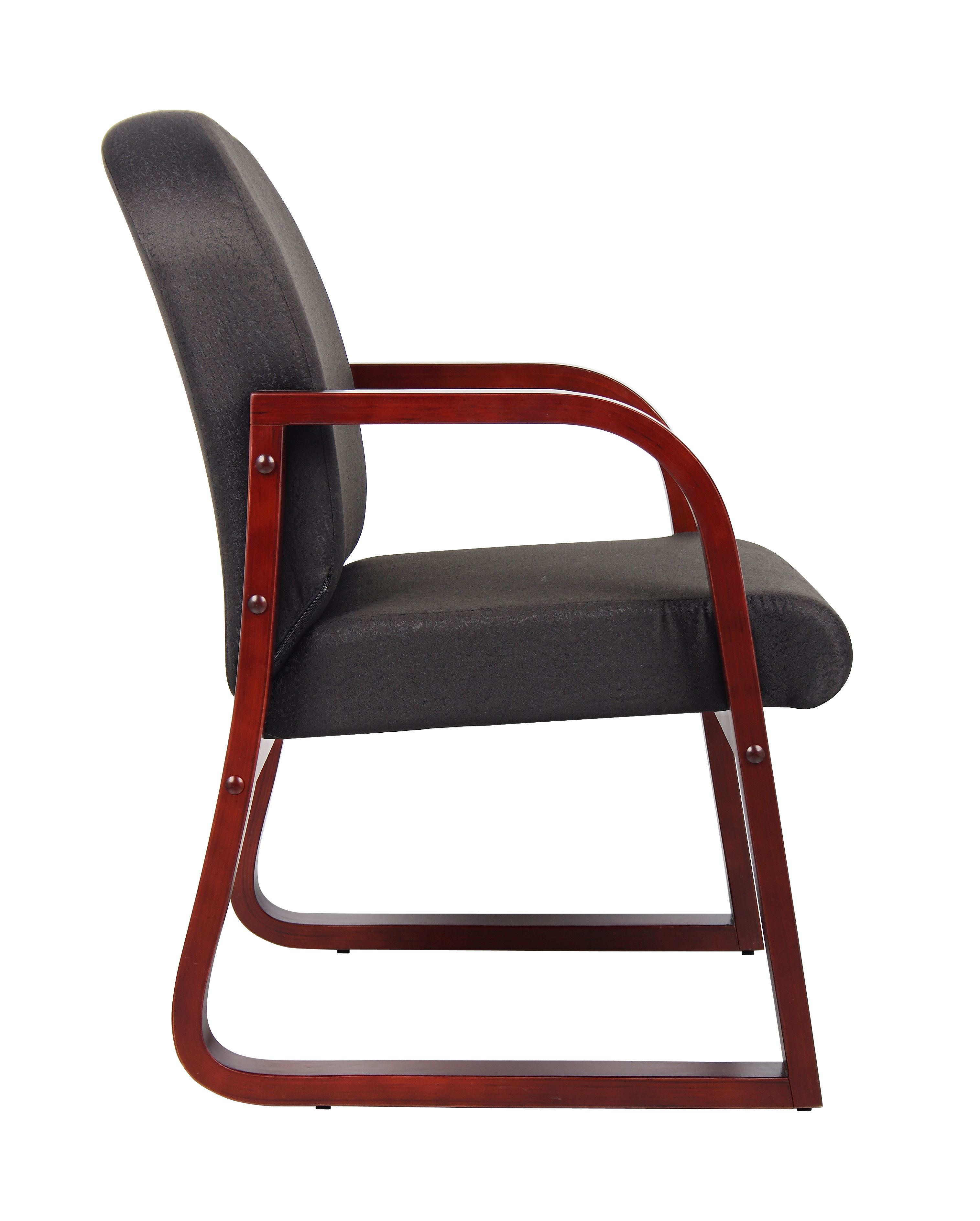 Boss Mahogany Frame guest, accent or dining chair In Black Fabric - Image 4