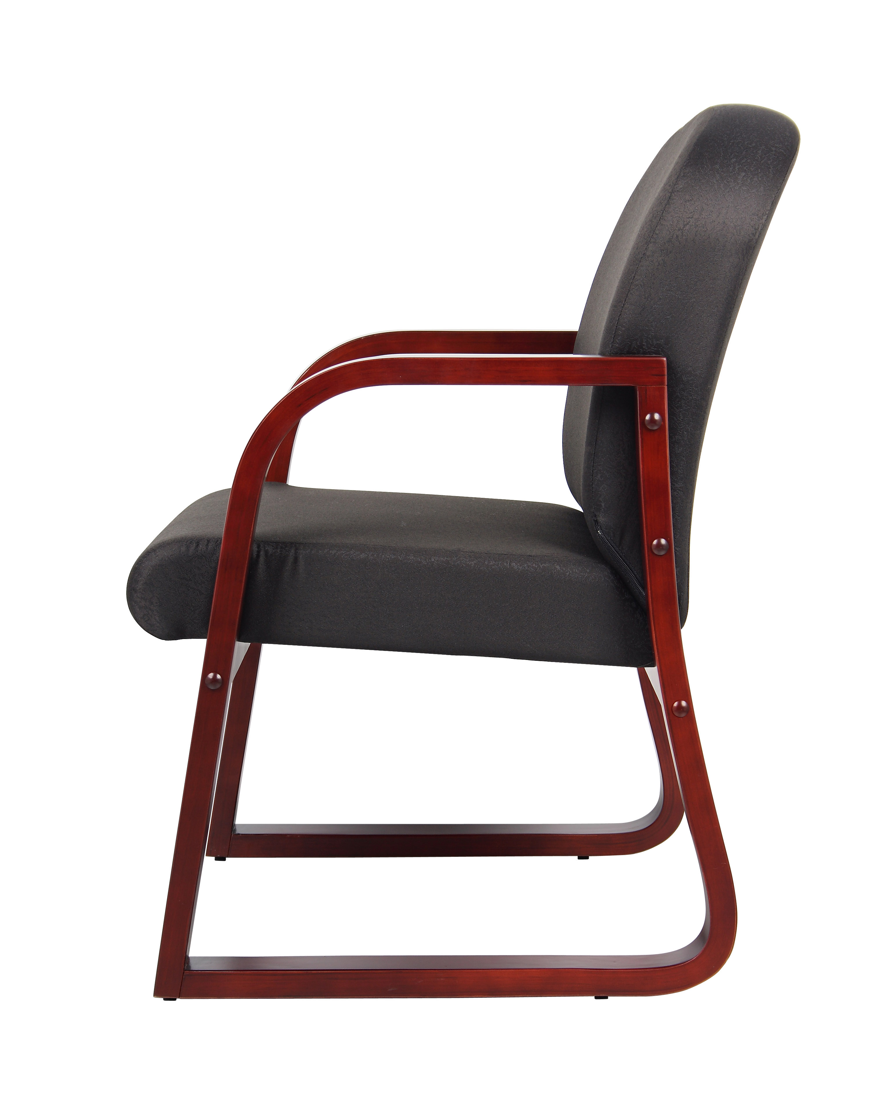 Boss Mahogany Frame guest, accent or dining chair In Black Fabric - Image 6