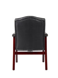 Boss Traditional Black Caressoft Vinyl guest, accent or dining chair W/ Mahogany Finish - Image 2