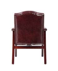 Boss Traditional Oxblood Vinyl guest, accent or dining chair W/ Mahogany Finish - Image 2