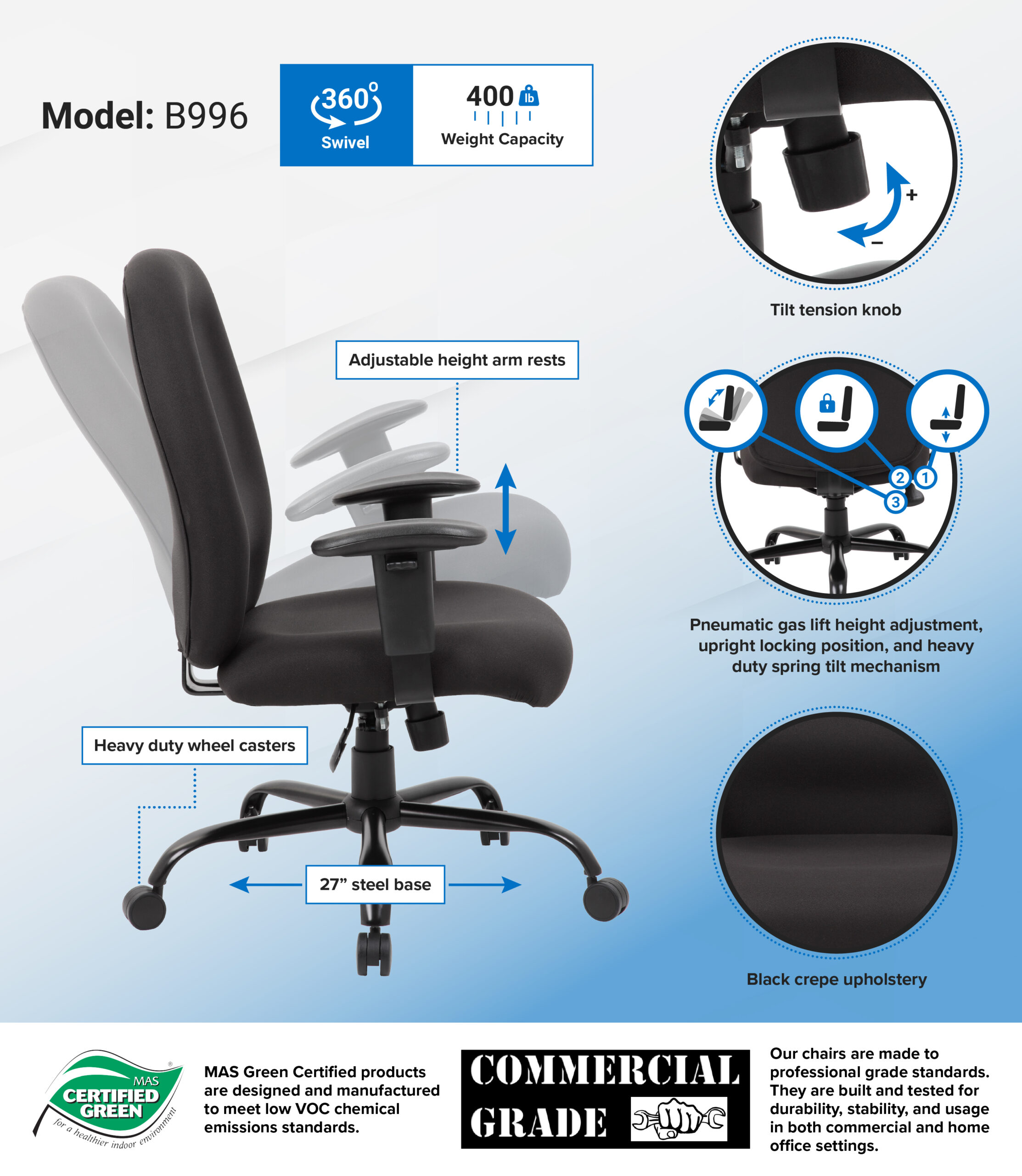 Boss Heavy Duty Task Chair - Image 2