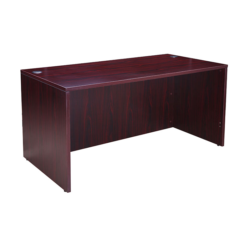 Boss Desk Shell, 71"W X 36"D, Mahogany